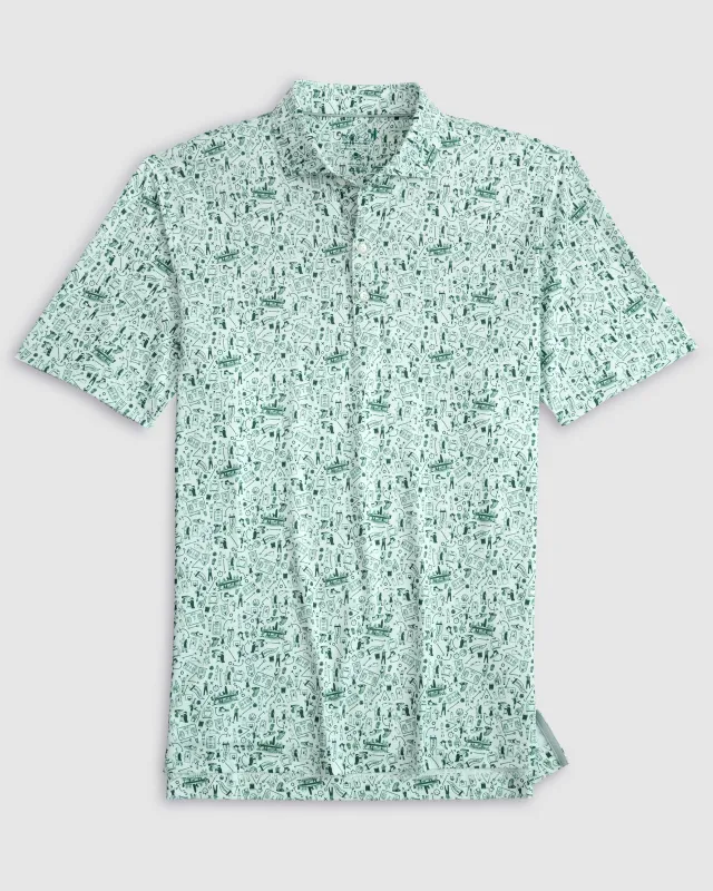 Hoop There It Is Printed Jersey Performance Polo made by Johnnie-O
