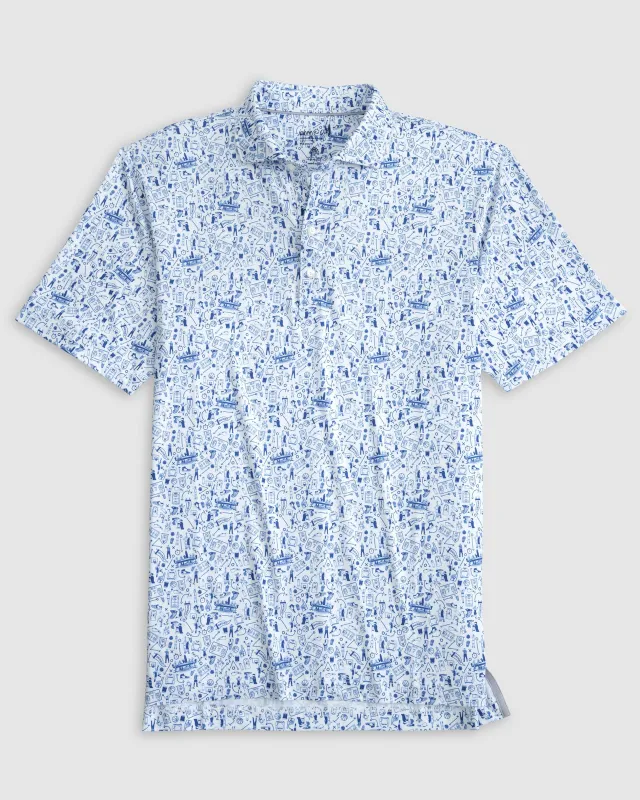 Hoop There It Is Printed Jersey Performance Polo made by Johnnie-O