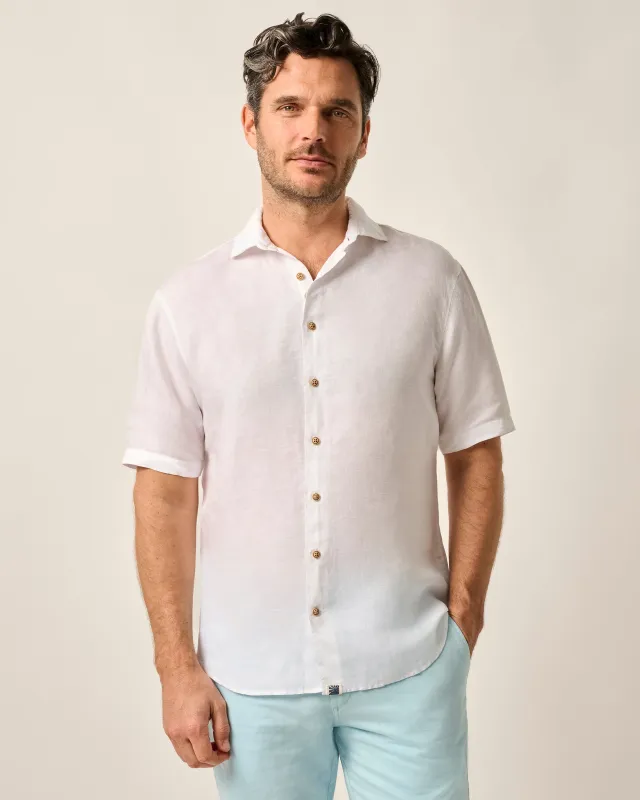 Short Sleeve Hangin' Out Linen Button Down Shirt - Gianni sold by Johnnie-O