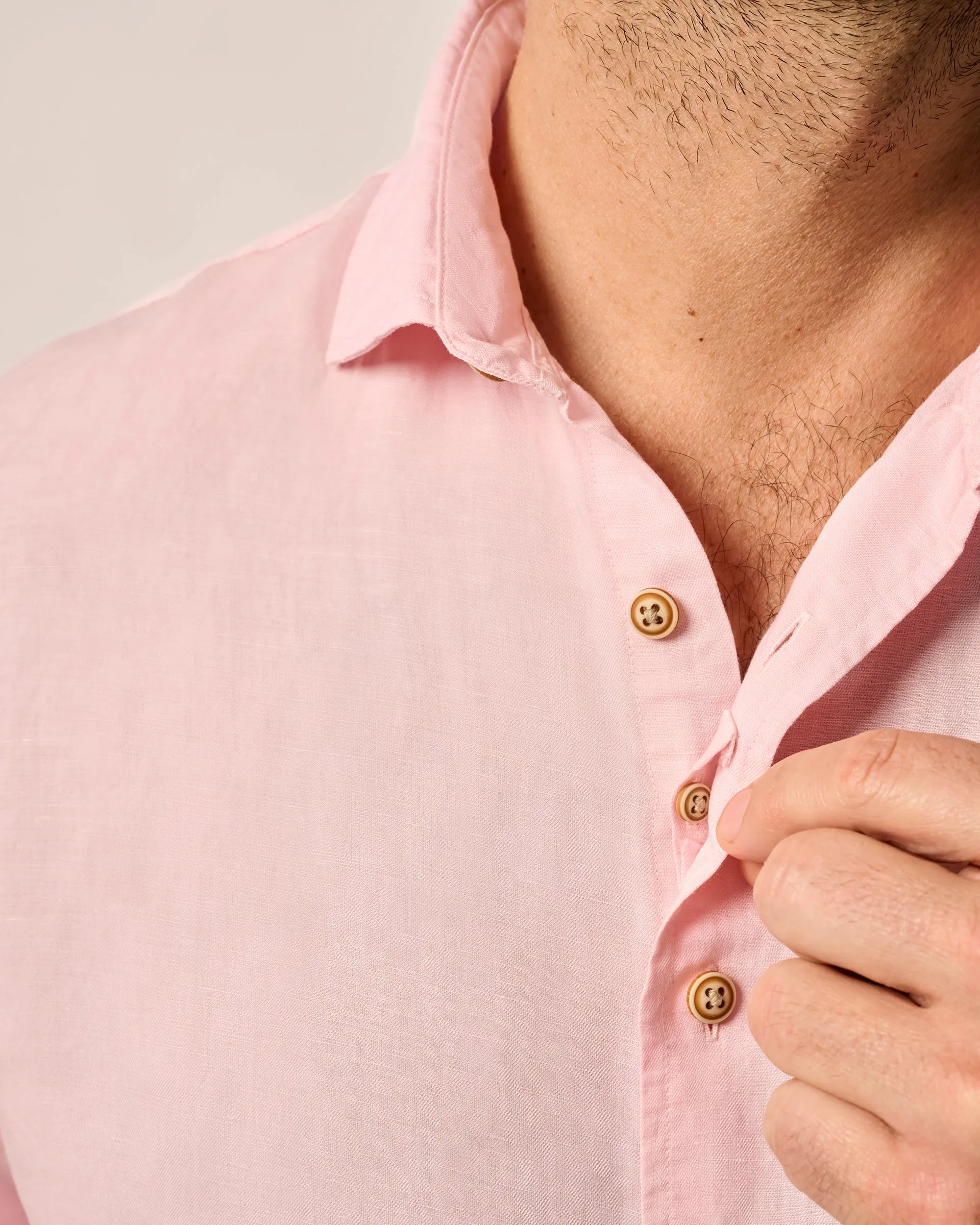 Garment Dyed Short Sleeve Printed Button Down Shirt - Gianni Solid Knit sold by Johnnie-O product image thumbnail 3