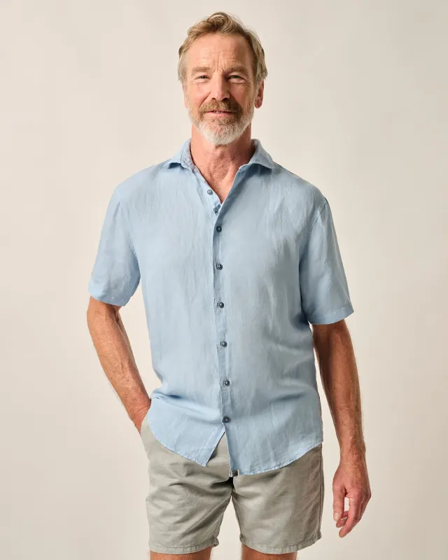 Short Sleeve Hangin' Out Linen Button Down Shirt - Gianni sold by Johnnie-O