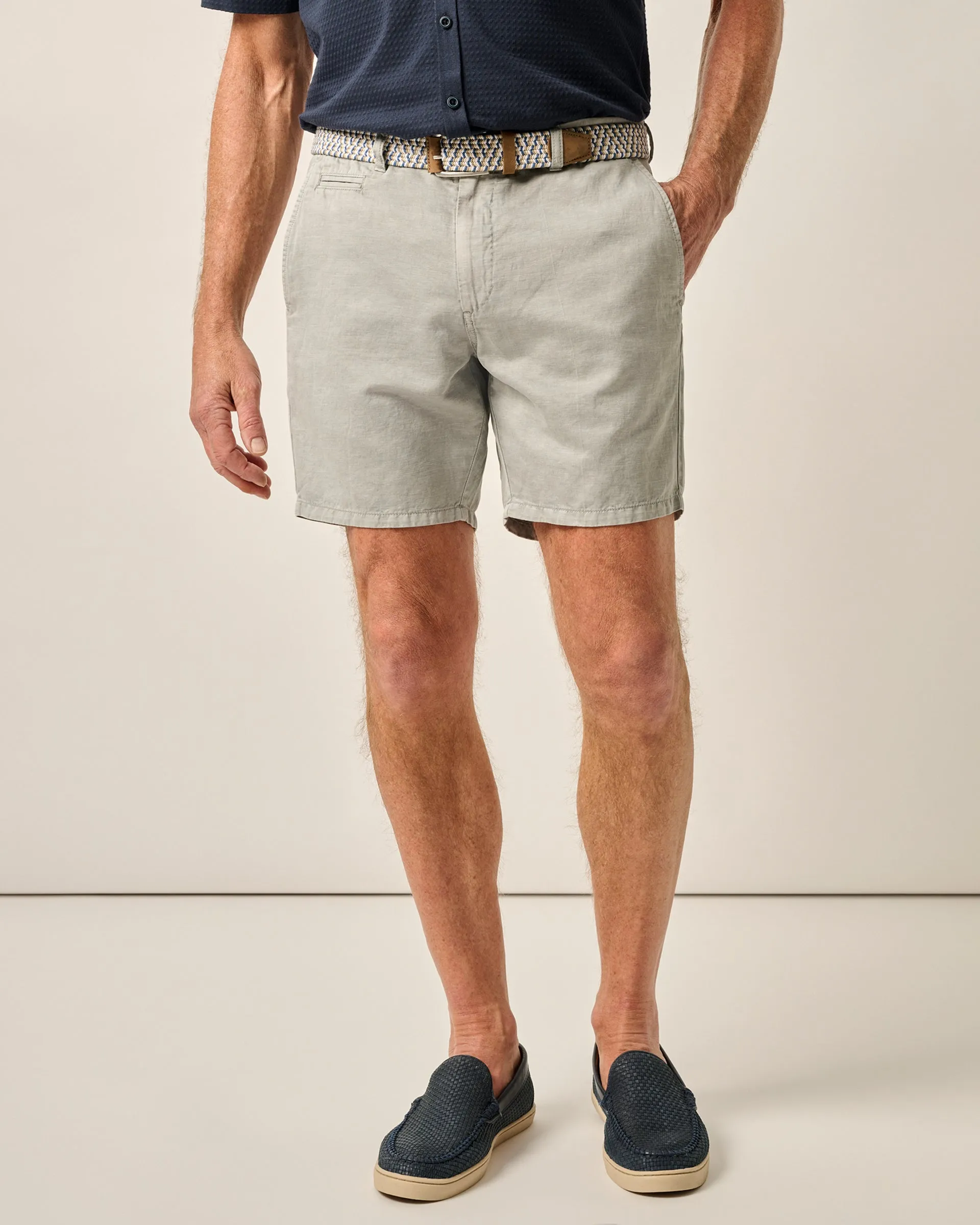 Melrose Cotton Linen Shorts sold by Johnnie-O