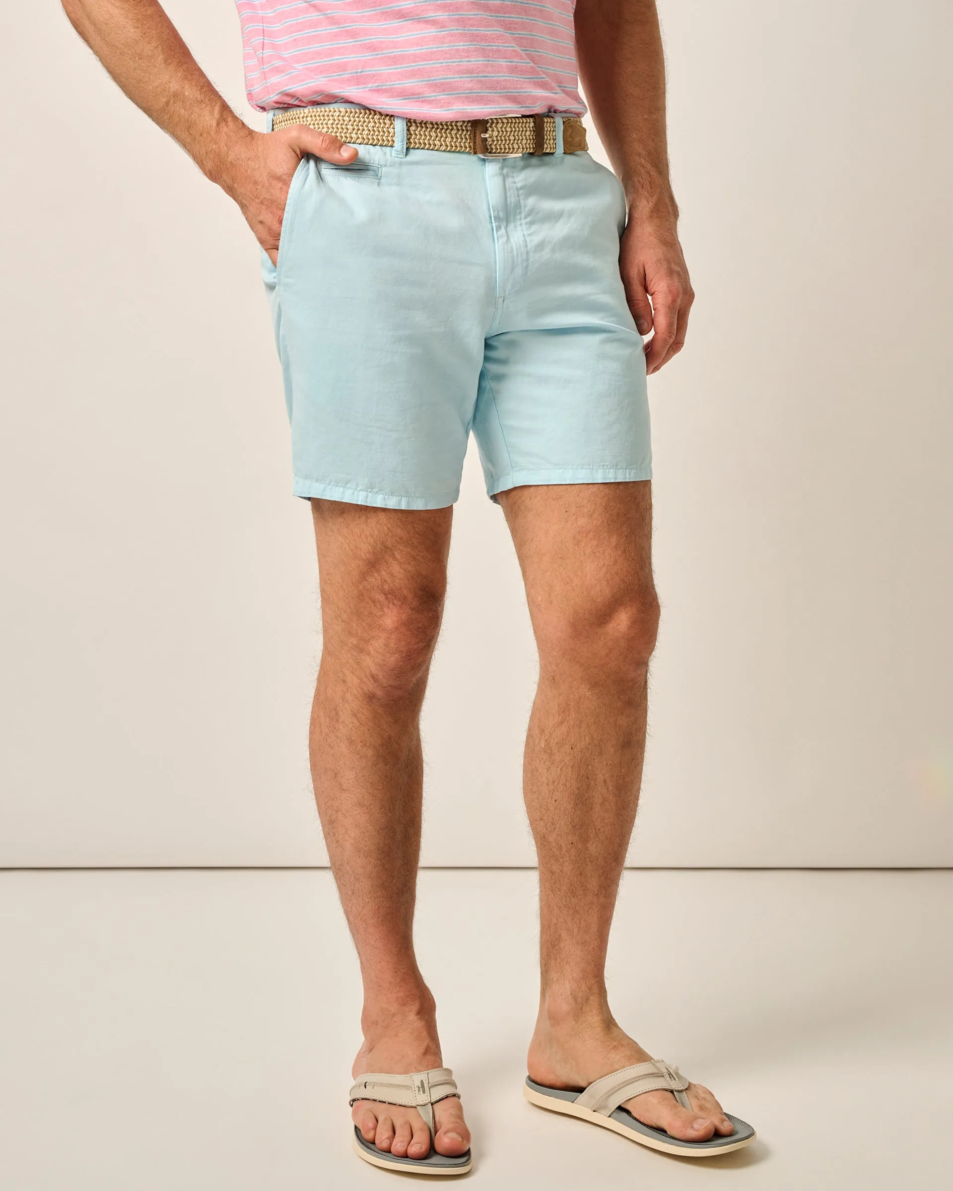 Melrose Cotton Linen Shorts sold by Johnnie-O