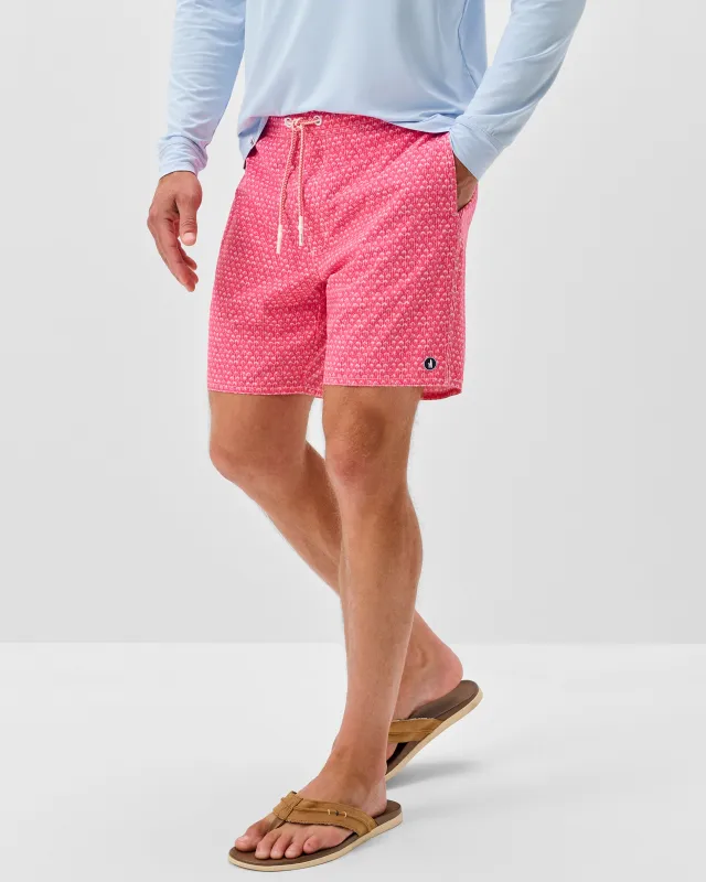 Half Elastic 7" Swim Trunks - Scallop sold by Johnnie-O