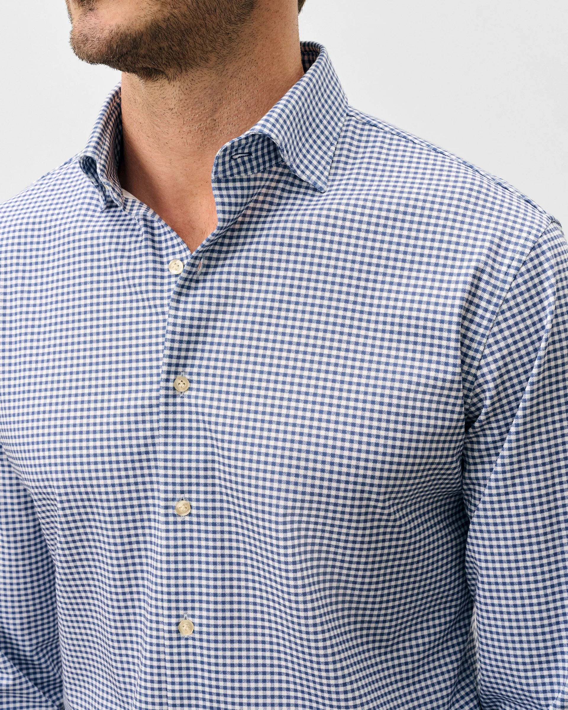 Fine Pique Knit Button Down Shirt - Albro Check sold by Johnnie-O product image thumbnail 2