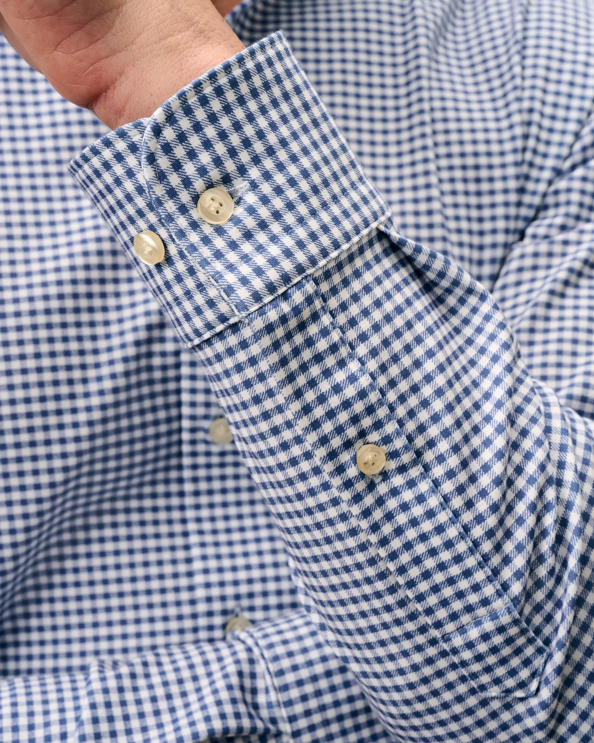 Fine Pique Knit Button Down Shirt - Albro Check sold by Johnnie-O product image thumbnail 4
