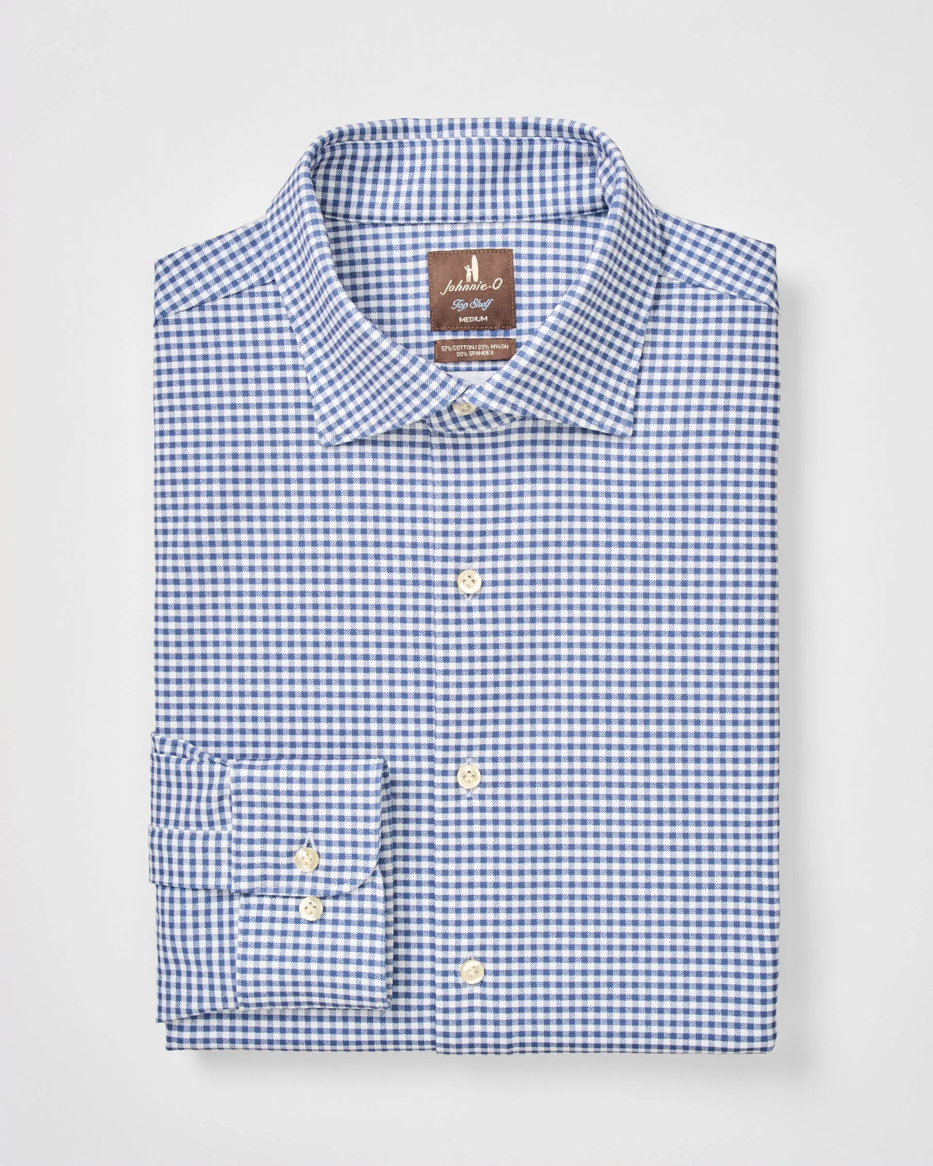 Fine Pique Knit Button Down Shirt - Albro Check sold by Johnnie-O product image thumbnail 5