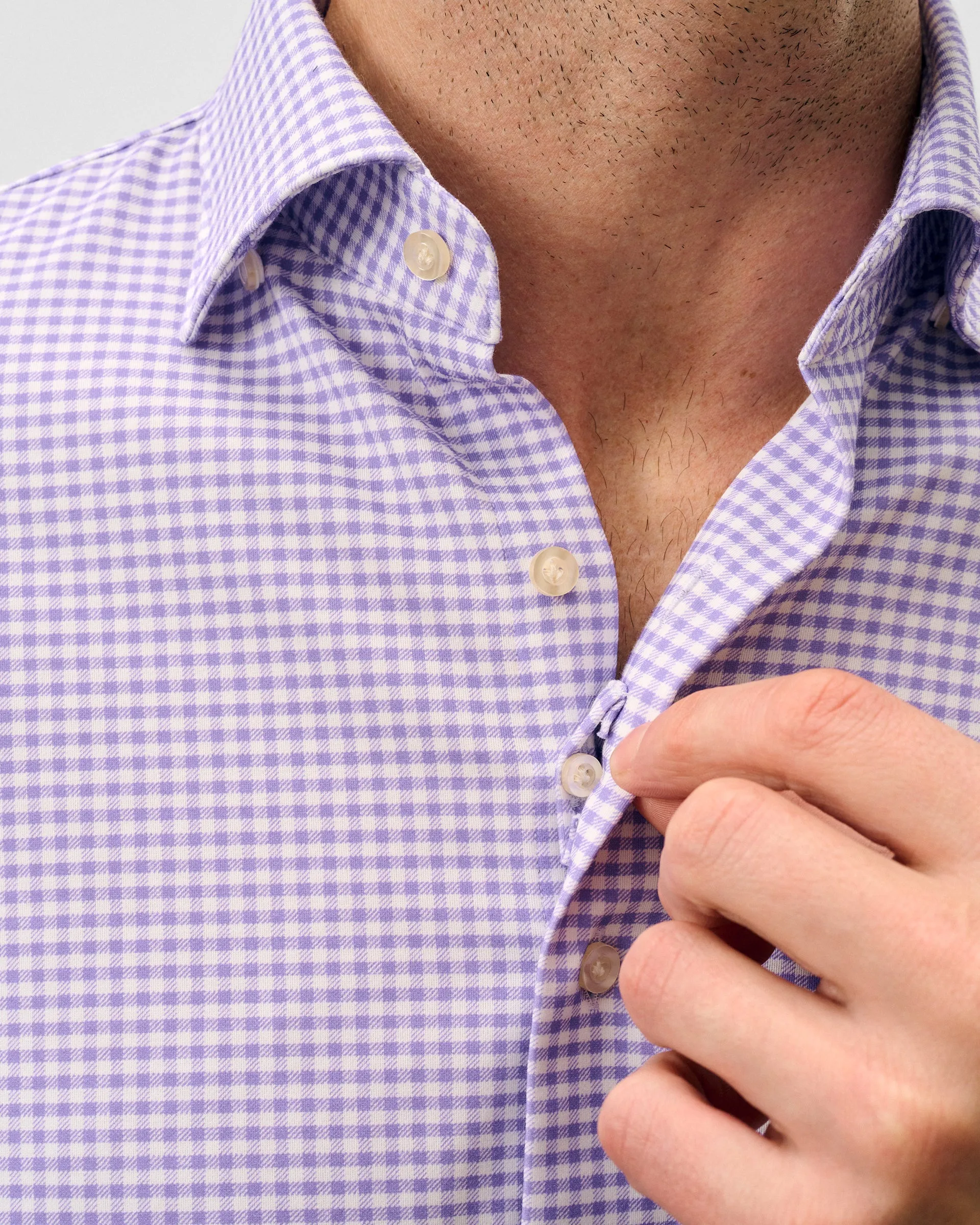 Fine Pique Knit Button Down Shirt - Albro Check sold by Johnnie-O product image thumbnail 4