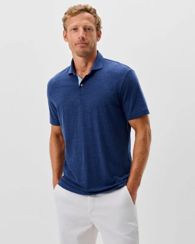 Slub Cotton Blend Polo - Starnes Heathered made by Johnnie-O