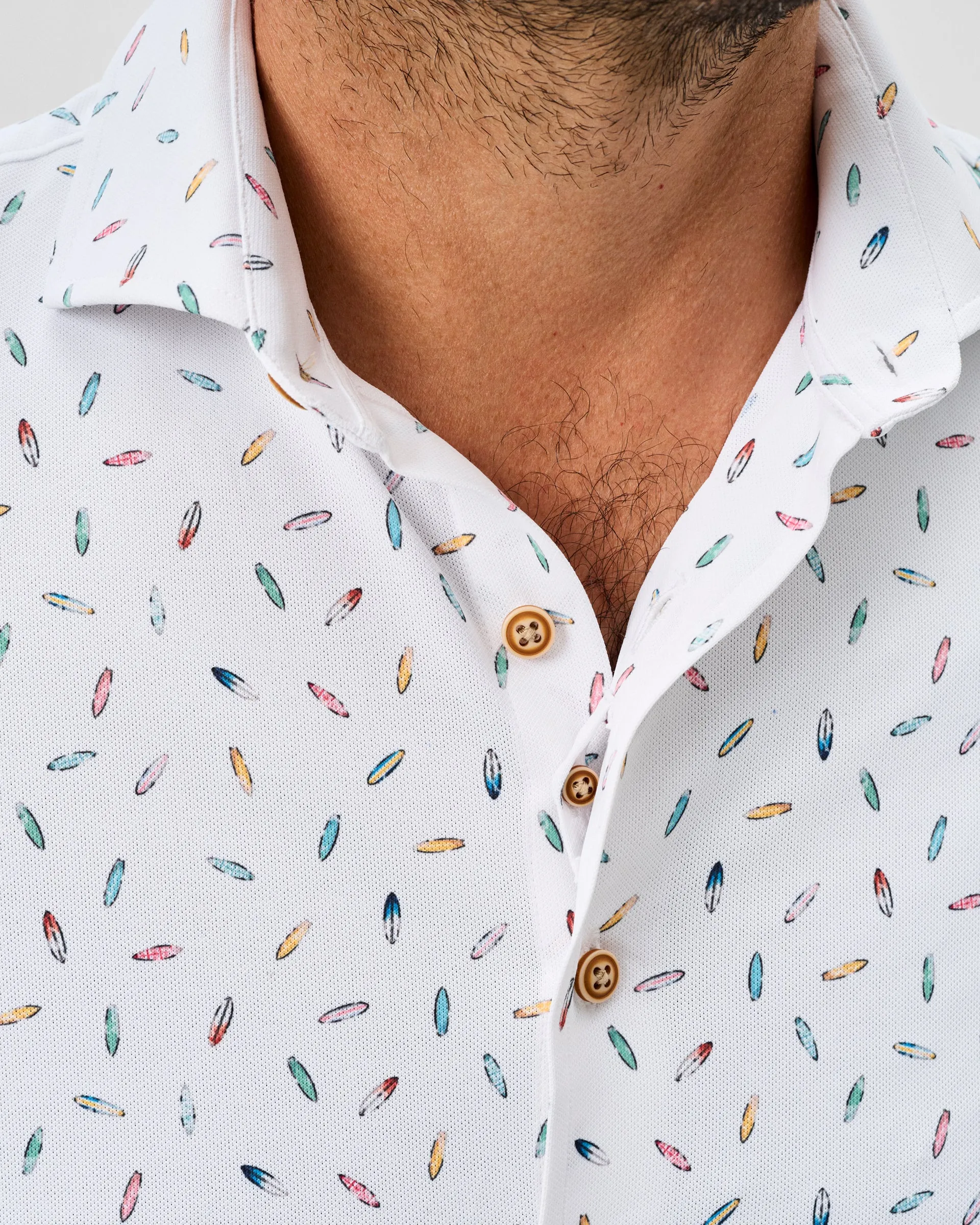 Printed Mesh Short Sleeve Button Down Shirt - Shortboard Print sold by Johnnie-O product image thumbnail 2