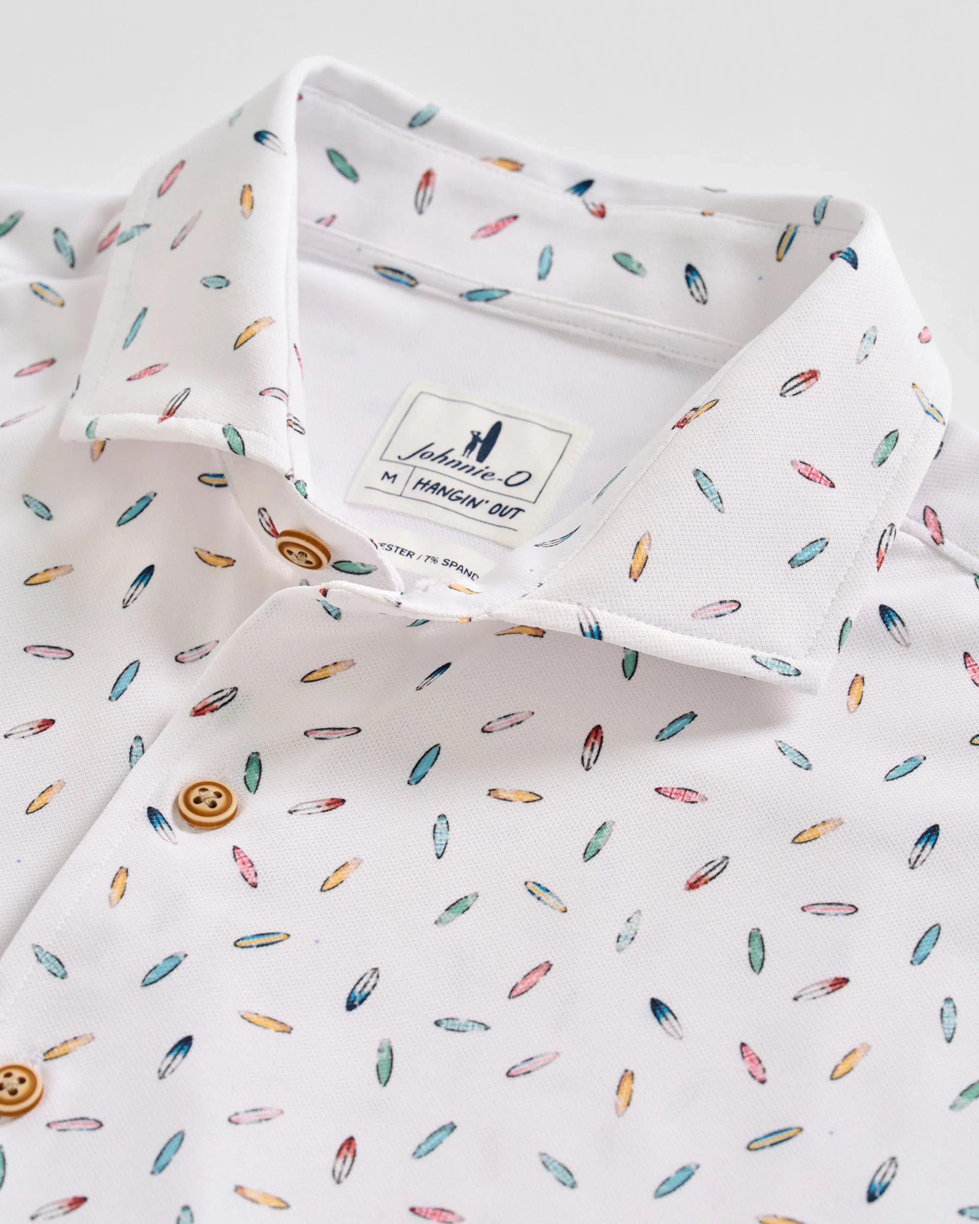 Printed Mesh Short Sleeve Button Down Shirt - Shortboard Print sold by Johnnie-O product image thumbnail 5