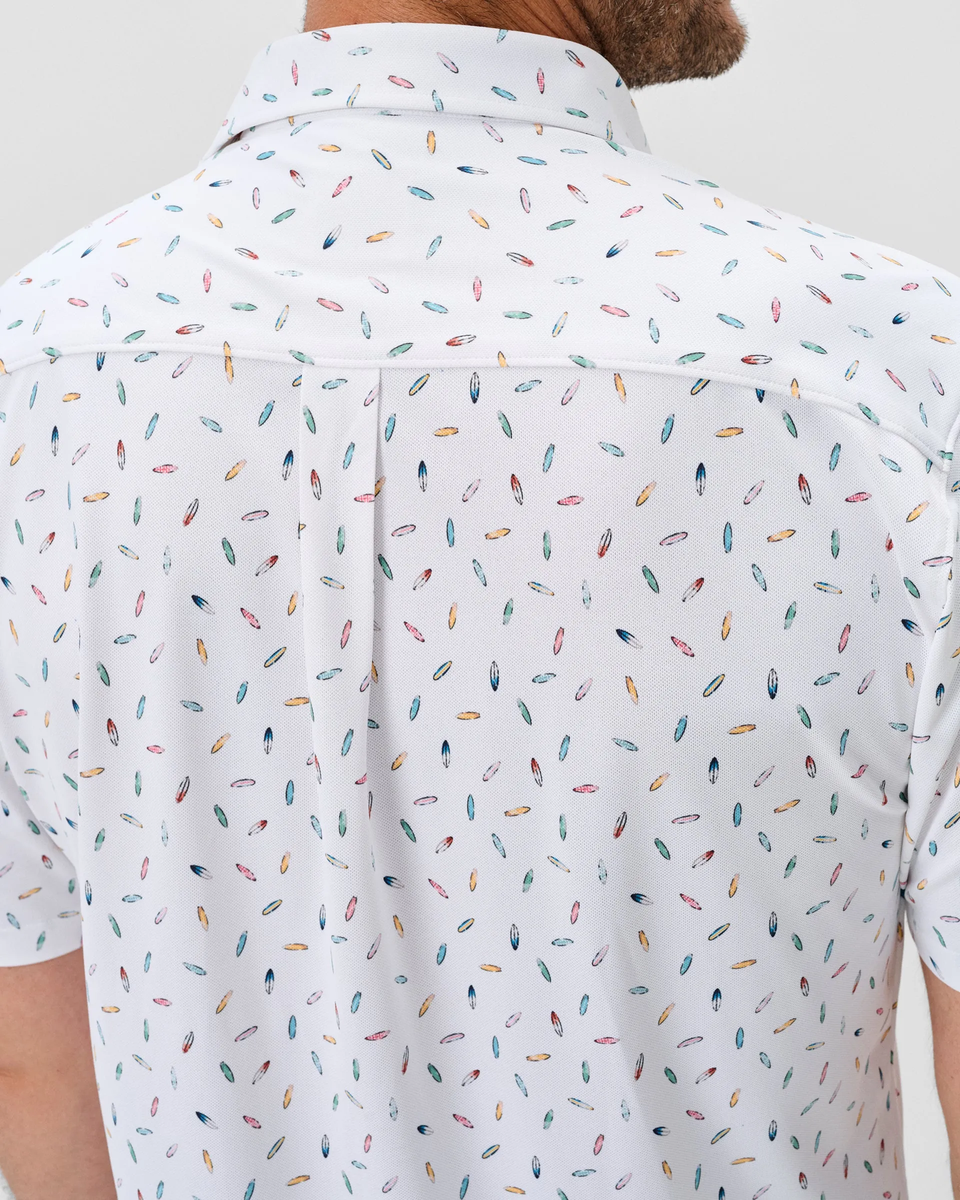 Printed Mesh Short Sleeve Button Down Shirt - Shortboard Print sold by Johnnie-O product image thumbnail 3