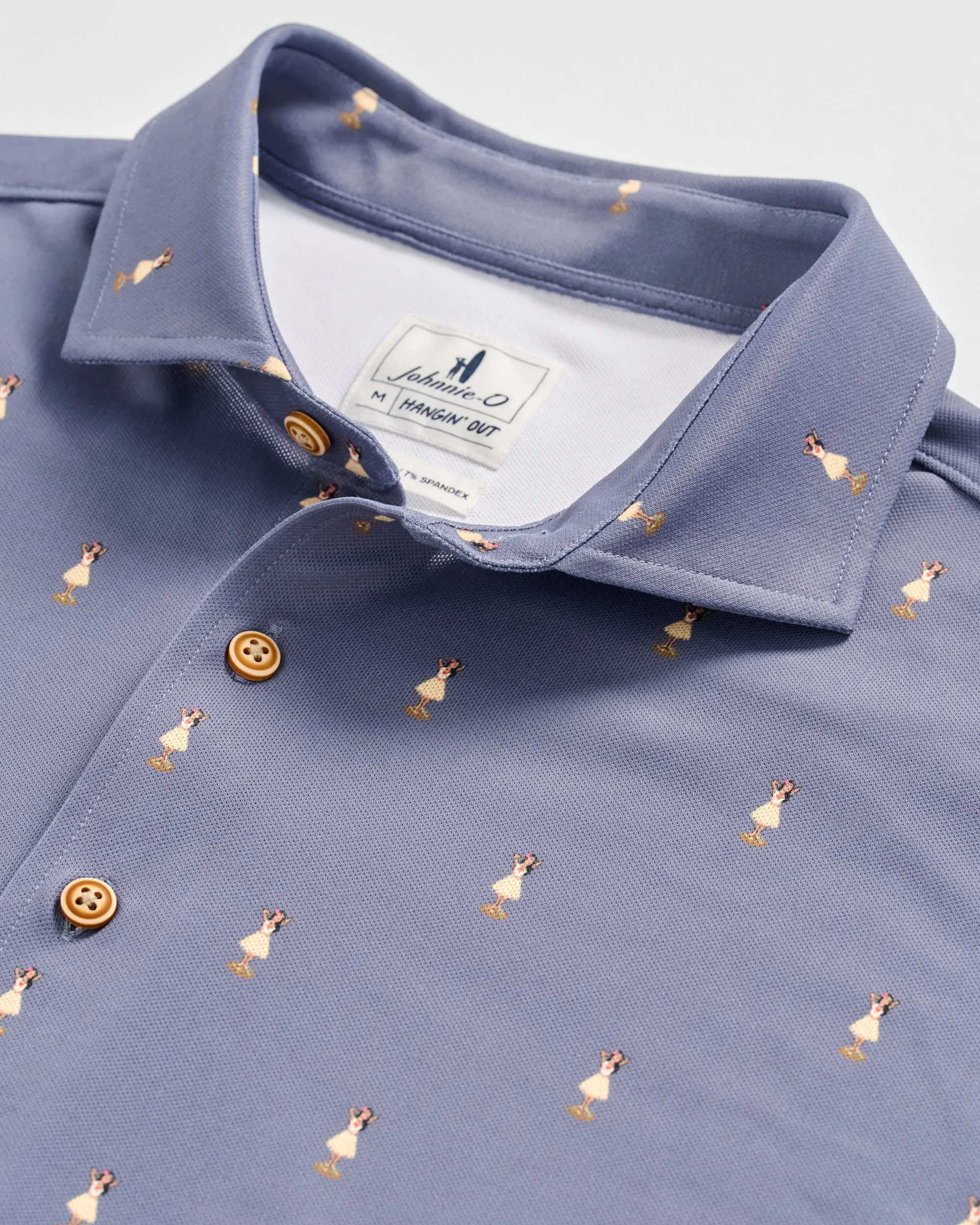 Printed Mesh Short Sleeve Button Down Shirt - Hula Dance Print sold by Johnnie-O product image thumbnail 3