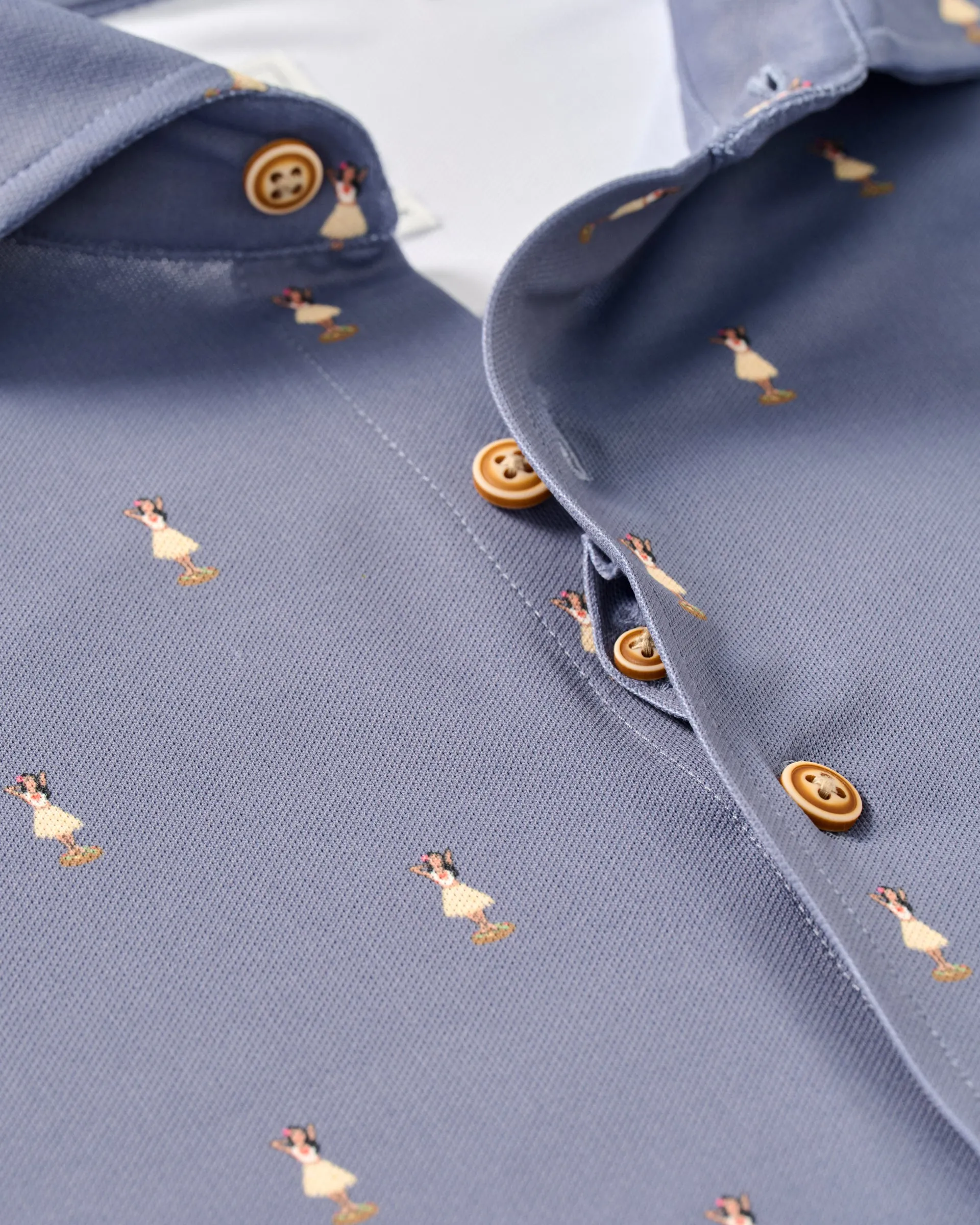 Printed Mesh Short Sleeve Button Down Shirt - Hula Dance Print sold by Johnnie-O product image thumbnail 4