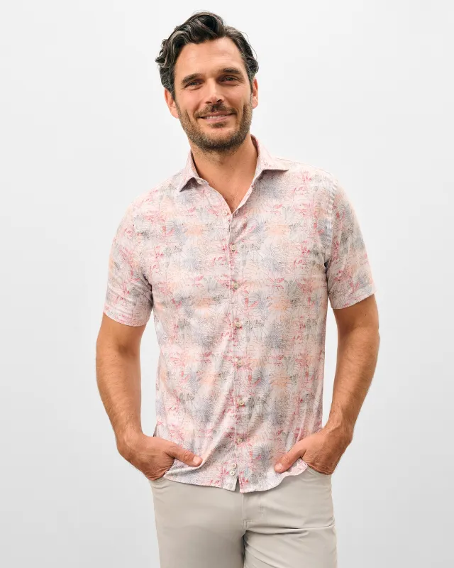 Tencel Blend Short Sleeve Button Down Shirt - Guffey Printed made by Johnnie-O