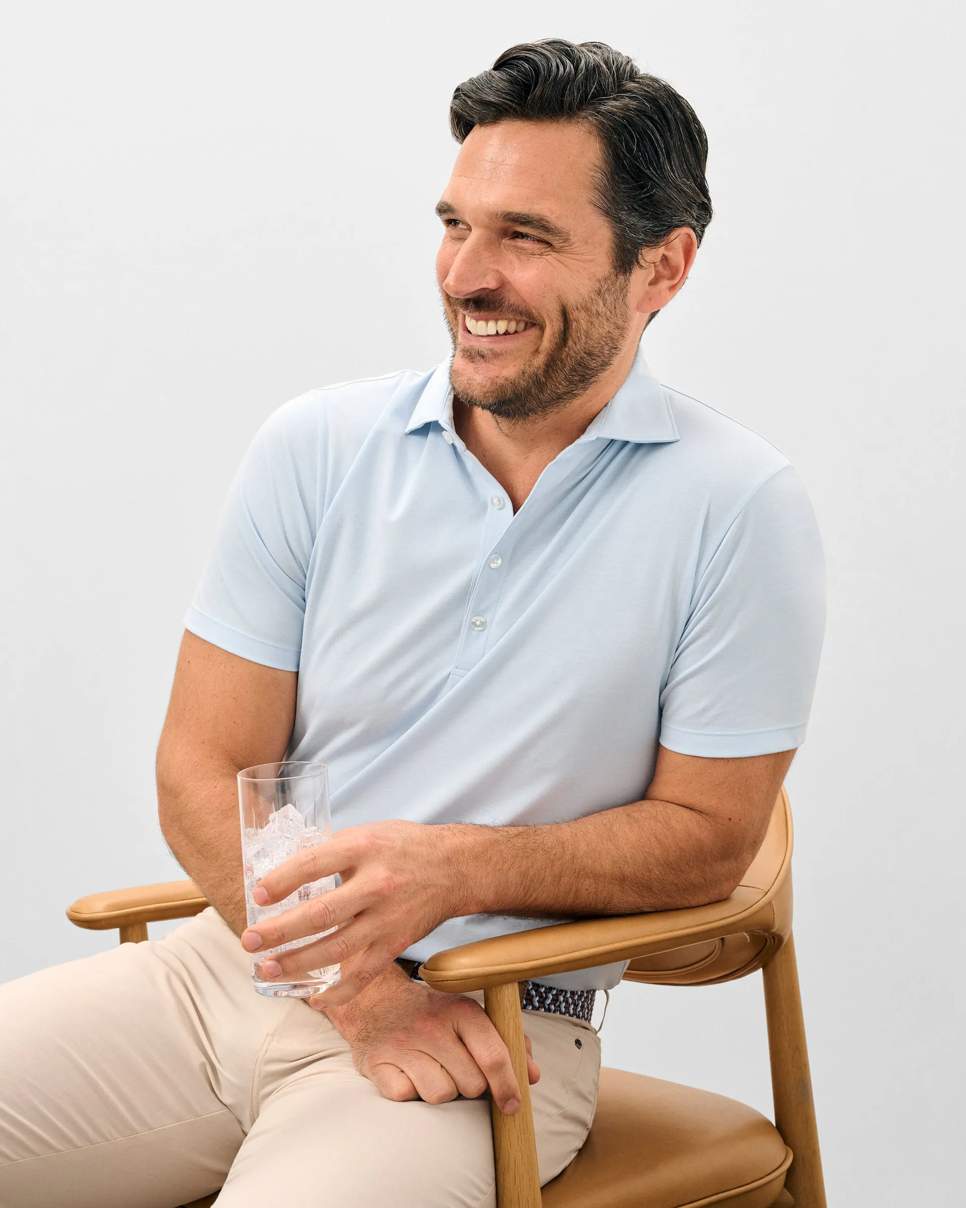 Fine Pique Knit 4-Button Polo - Elba Solid sold by Johnnie-O product image thumbnail 3