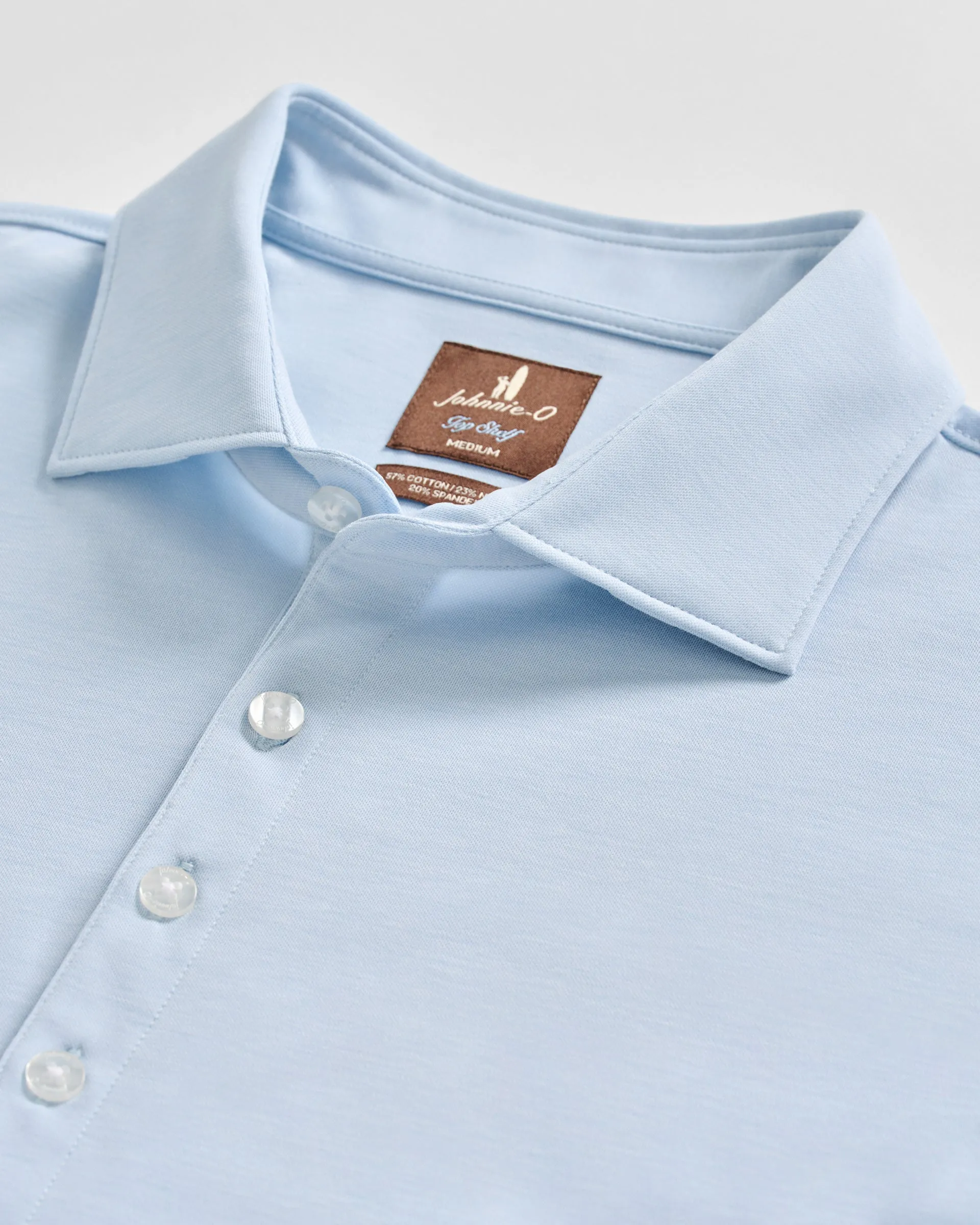 Fine Pique Knit 4-Button Polo - Elba Solid sold by Johnnie-O product image thumbnail 5