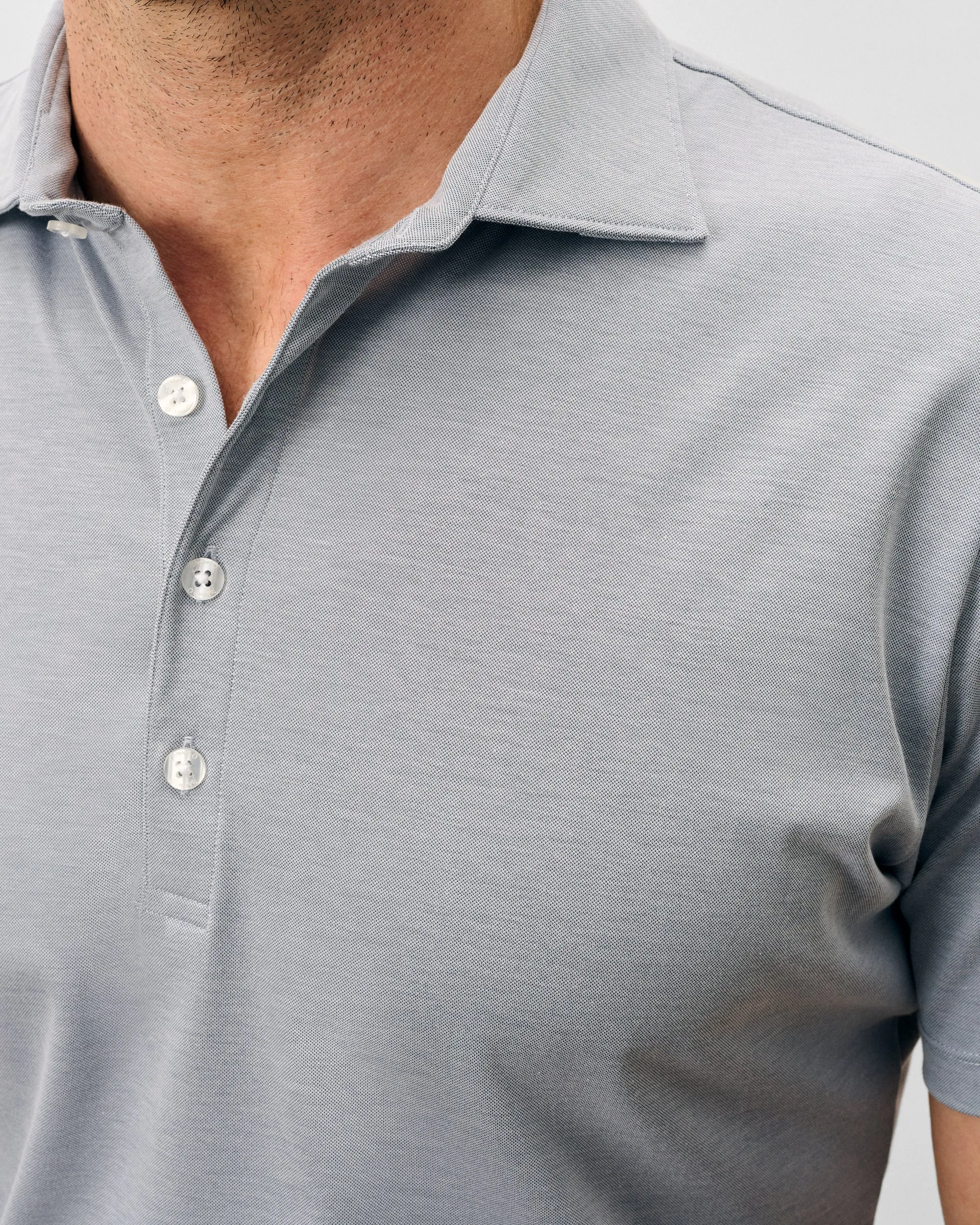 Fine Pique Knit 4-Button Polo - Elba Solid sold by Johnnie-O product image thumbnail 2