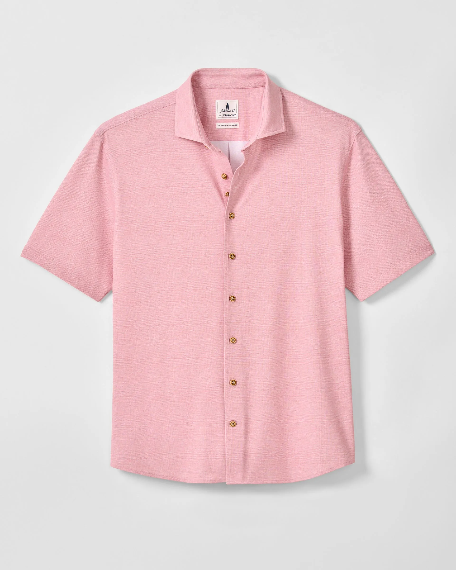 Printed Mesh Short Sleeve Button Up Shirt - Breck Printed Solid Knit sold by Johnnie-O product image thumbnail 4