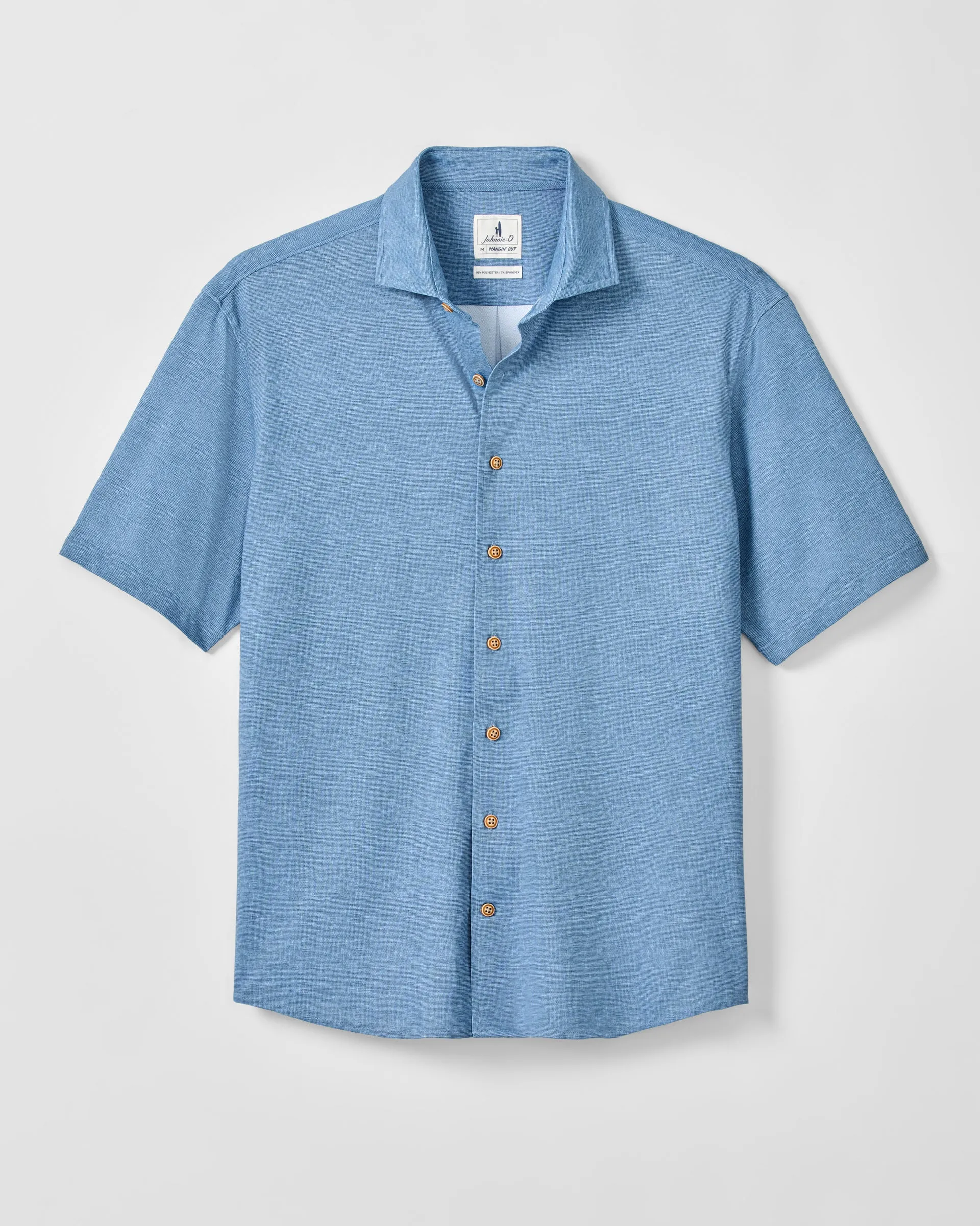 Printed Mesh Short Sleeve Button Up Shirt - Breck Printed Solid Knit sold by Johnnie-O product image thumbnail 5