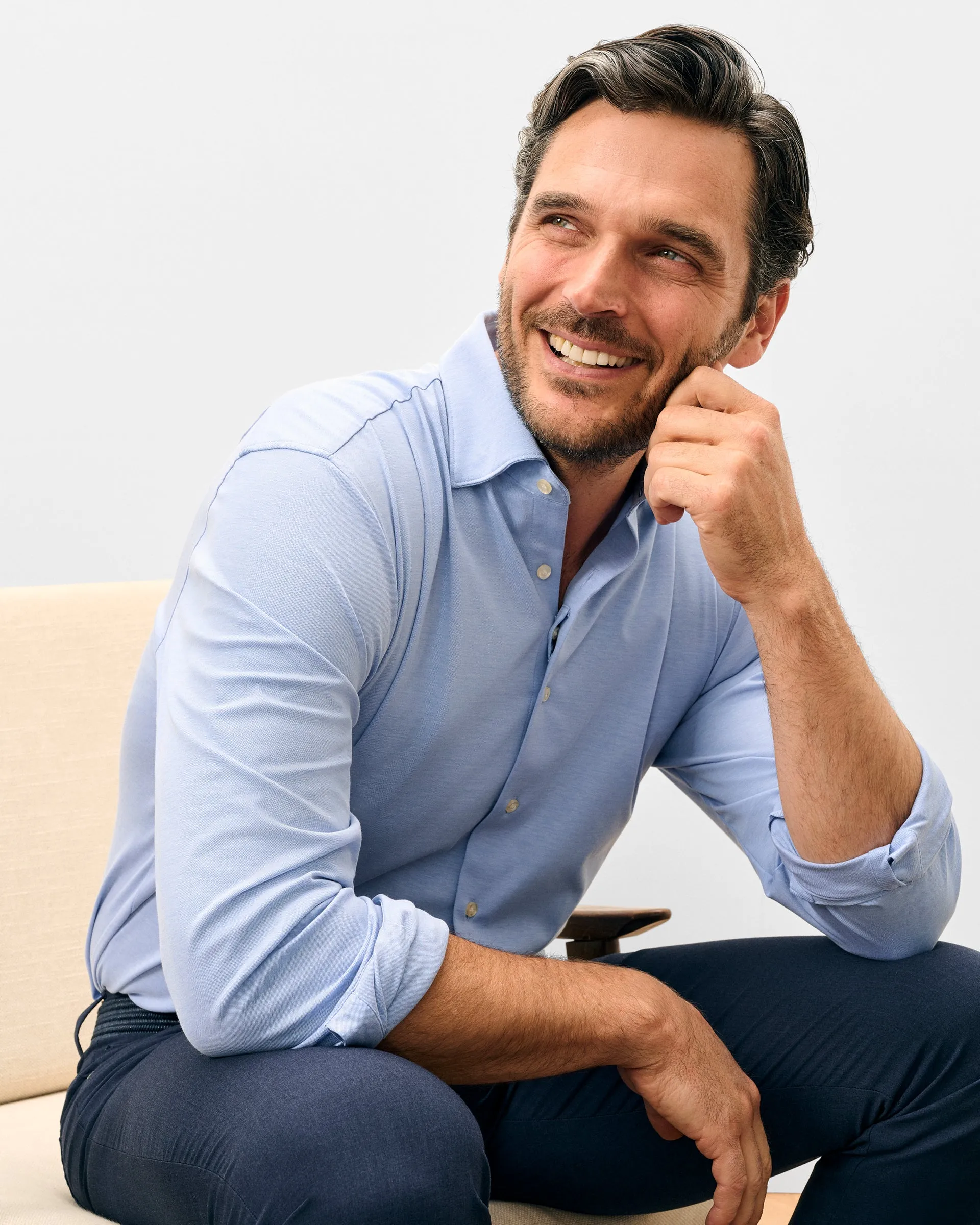 Fine Pique Knit Button Down Shirt - Boughton Solid sold by Johnnie-O product image thumbnail 5