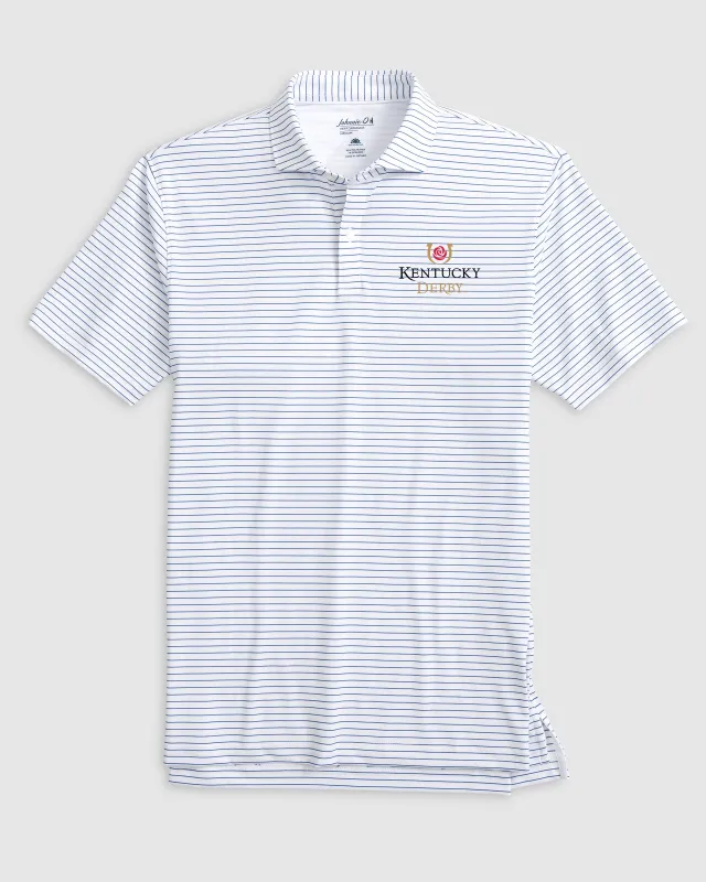 Kentucky Derby Beau Striped Performance Jersey Polo made by Johnnie-O