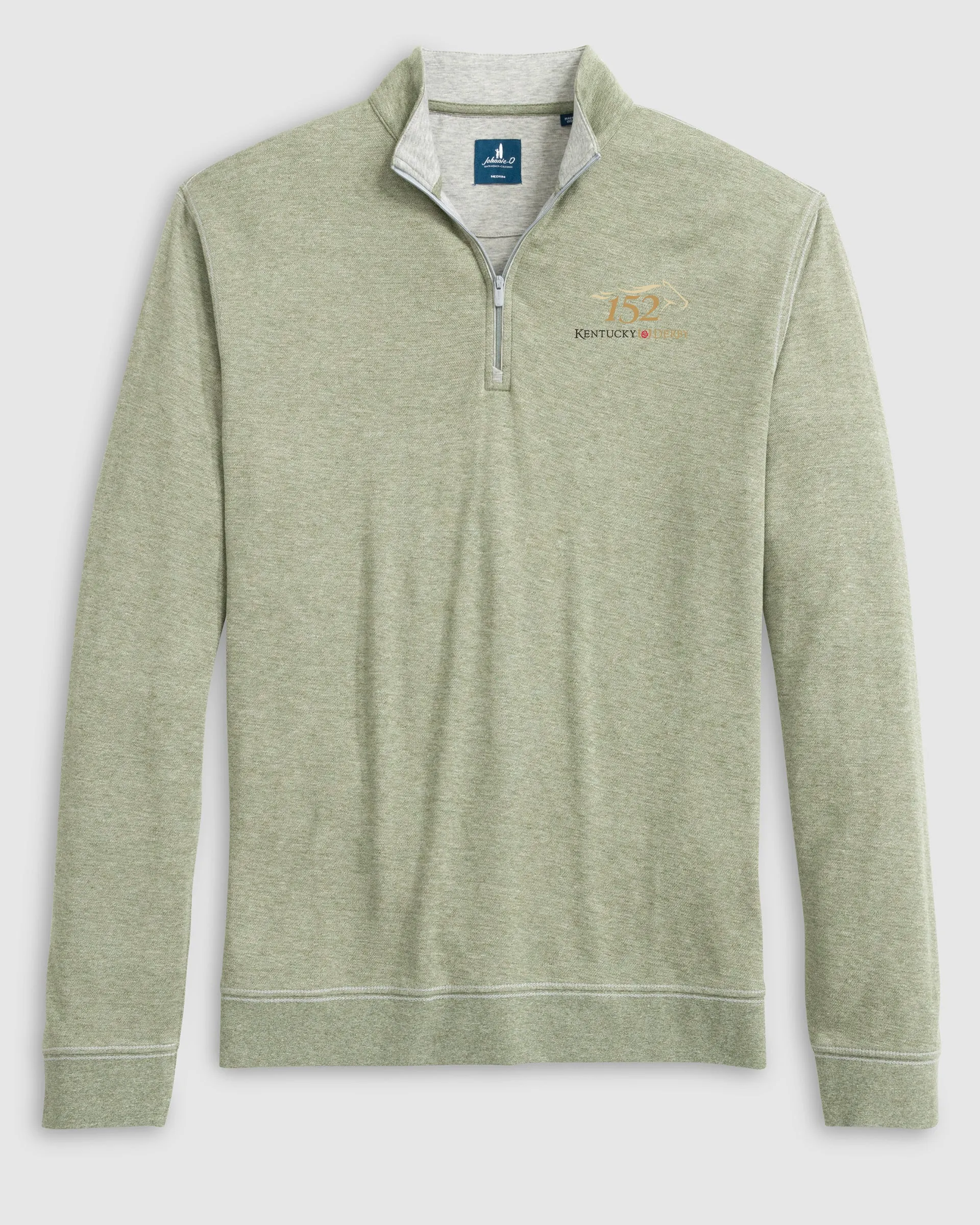 Kentucky Derby Hanks Lightweight Textured 1/4 Zip Pullover - 152nd Logo sold by Johnnie-O