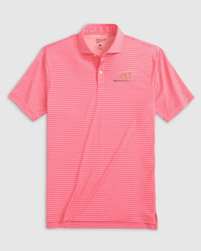 Kentucky Derby Beau Striped Performance Jersey Polo - 152nd Logo made by Johnnie-O