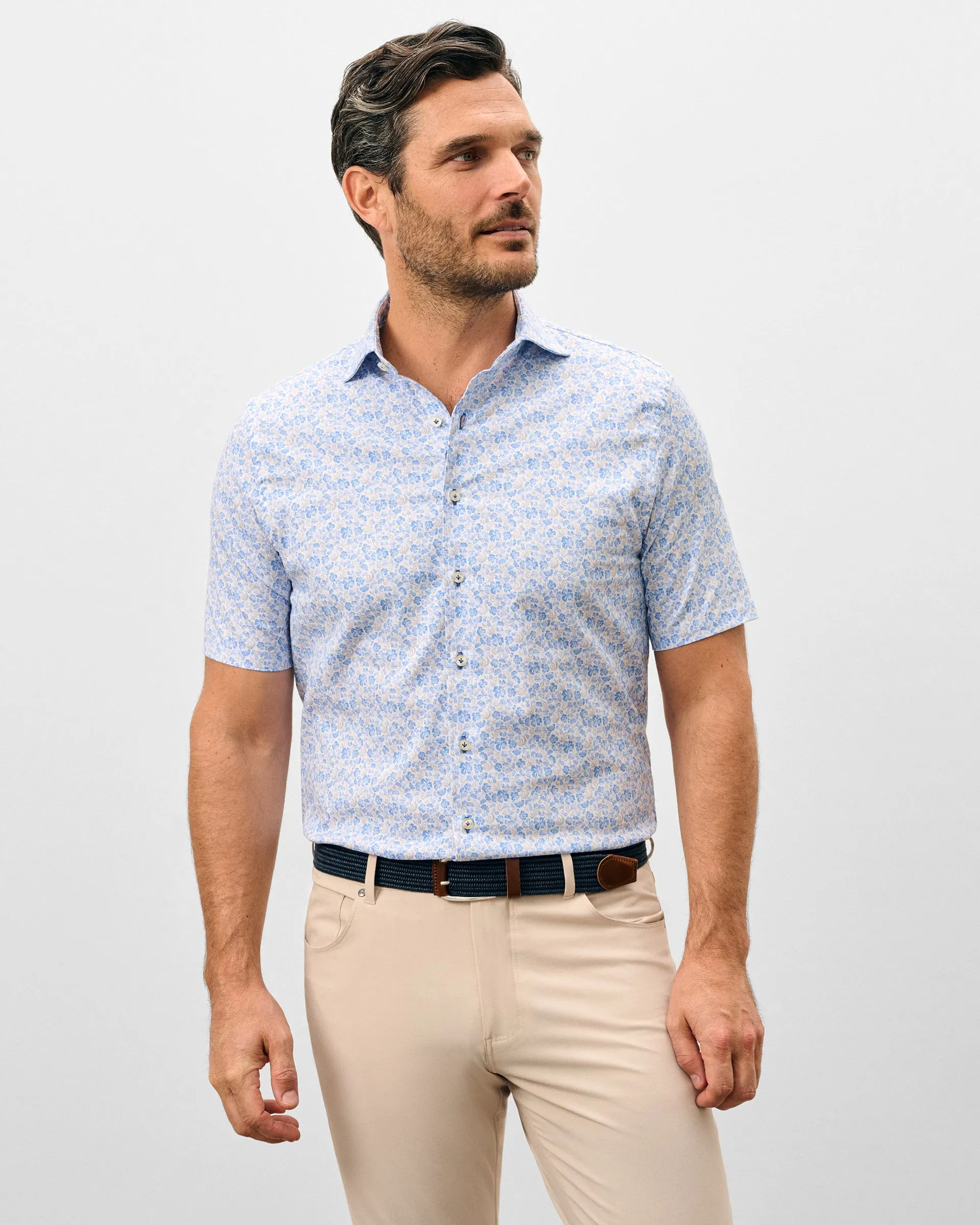 Tencel Blend Short Sleeve Button Down Shirt - Filipe Printed sold by Johnnie-O product image thumbnail 3