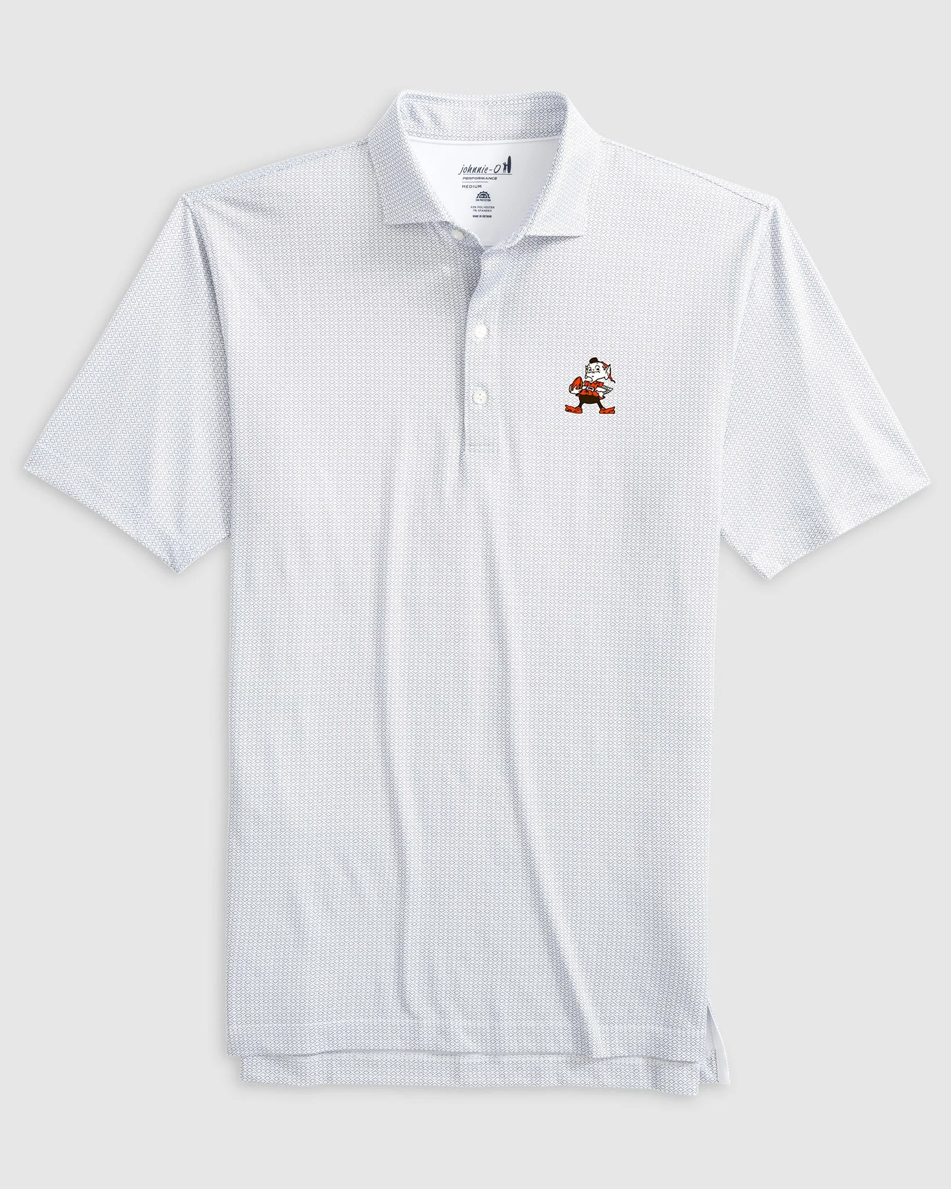 Cleveland Browns Slade Performance Jersey Polo - Classic Brownie Logo sold by Johnnie-O