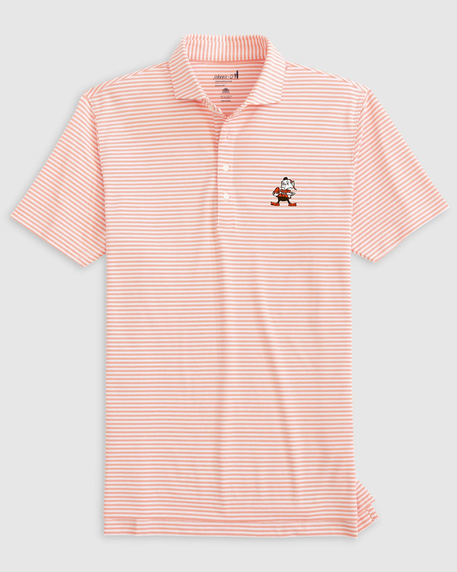Cleveland Browns Stetsons Striped Performance Mesh Polo - Classic Brownie Logo sold by Johnnie-O product image thumbnail 3