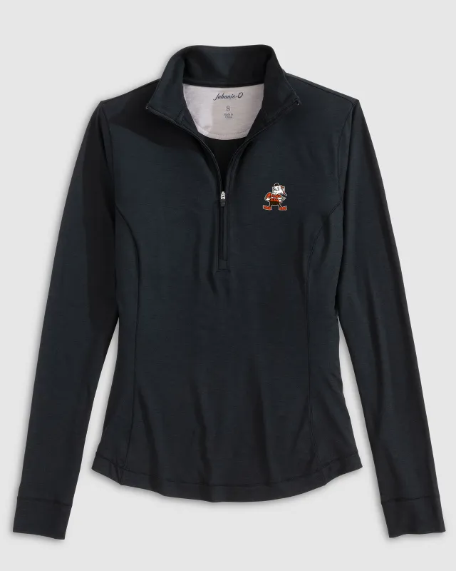 Women's Cleveland Browns Susie Performance 1/4 Zip - Classic Brownie Logo made by Johnnie-O