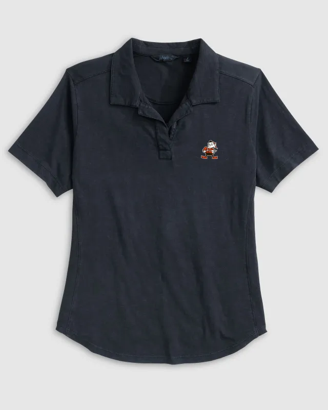Women's Cleveland Browns Coastal Wash Polo - Classic Brownie Logo made by Johnnie-O