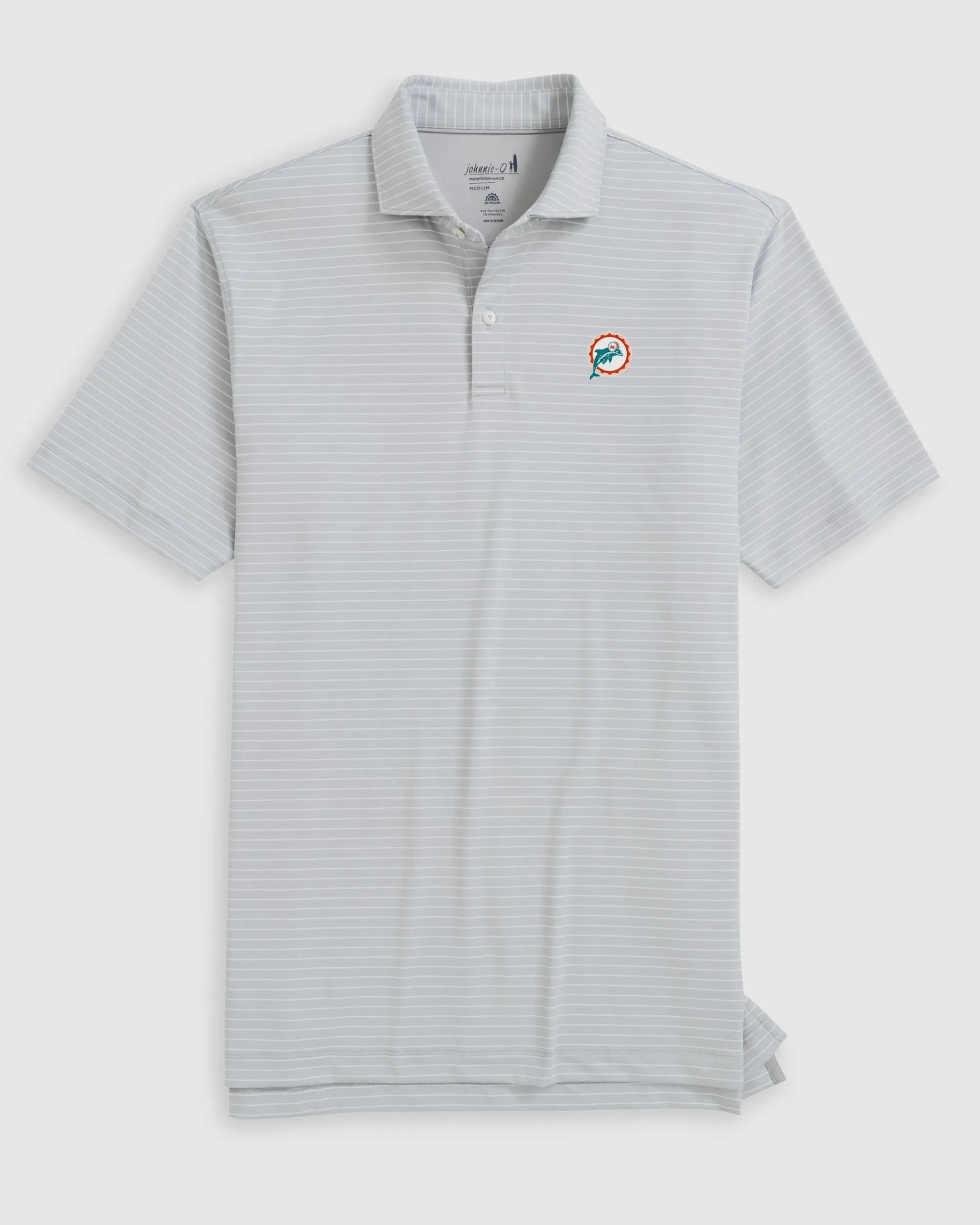 Miami Dolphins Beau Striped Performance Jersey Polo - Classic Logo sold by Johnnie-O product image thumbnail 2