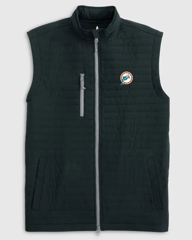 Miami Dolphins Crosswind Quilted Performance Vest - Classic Logo made by Johnnie-O