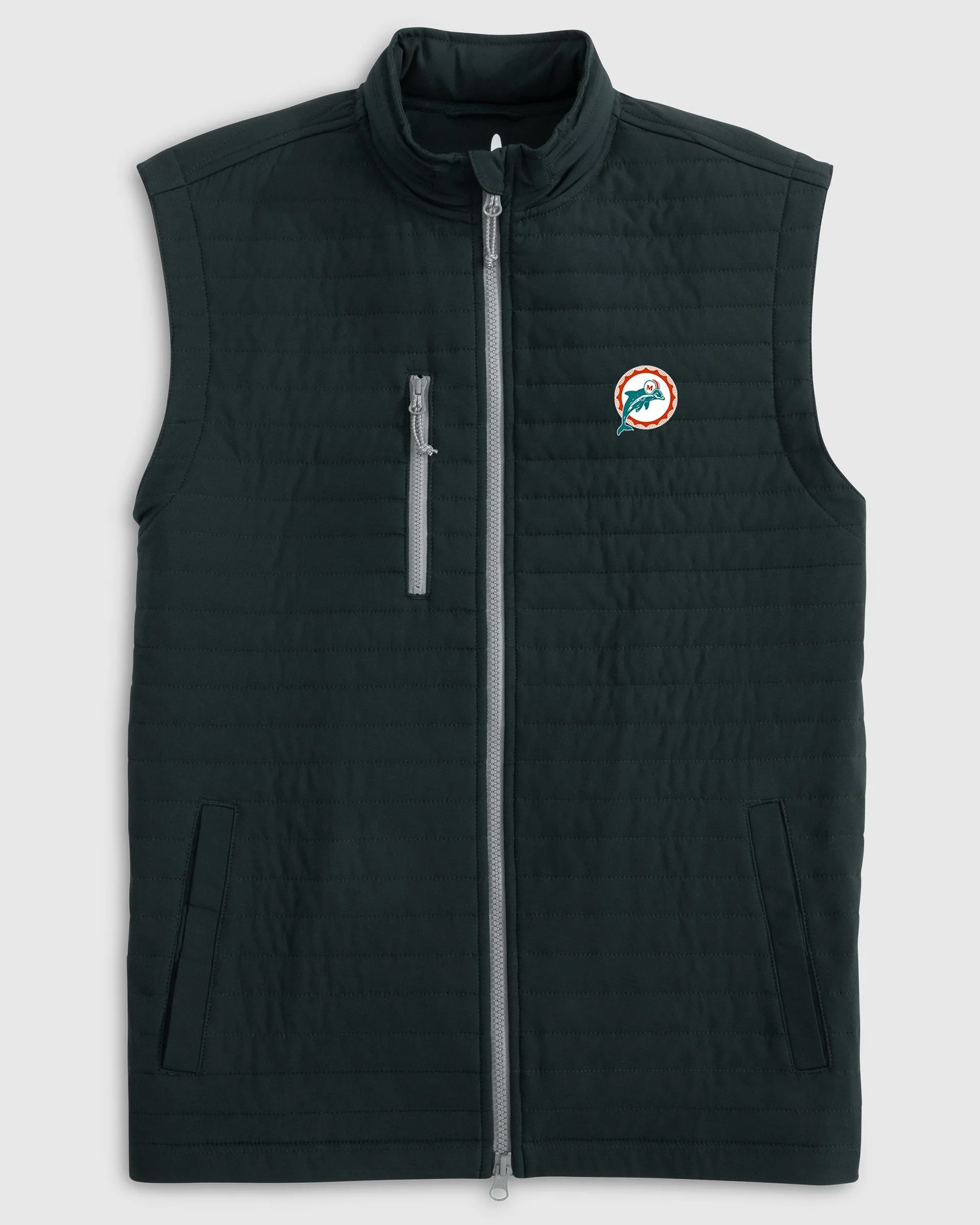 Miami Dolphins Crosswind Quilted Performance Vest - Classic Logo sold by Johnnie-O