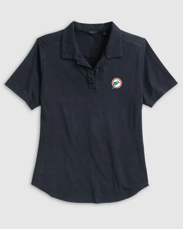 Women's Miami Dolphins Coastal Wash Polo - Classic Logo made by Johnnie-O
