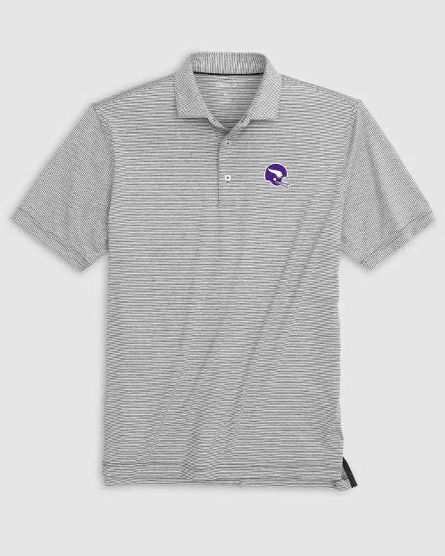 Minnesota Vikings Lyndonn Striped Performance Jersey Polo - Classic Logo made by Johnnie-O