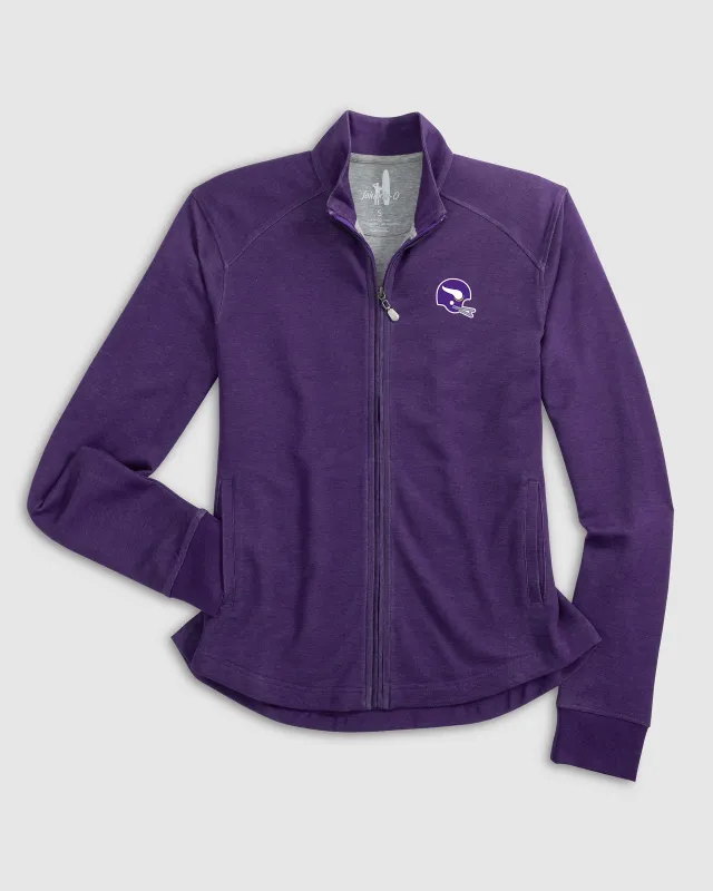 Women's Minnesota Vikings Tomi Full Zip Jacket - Classic Logo made by Johnnie-O