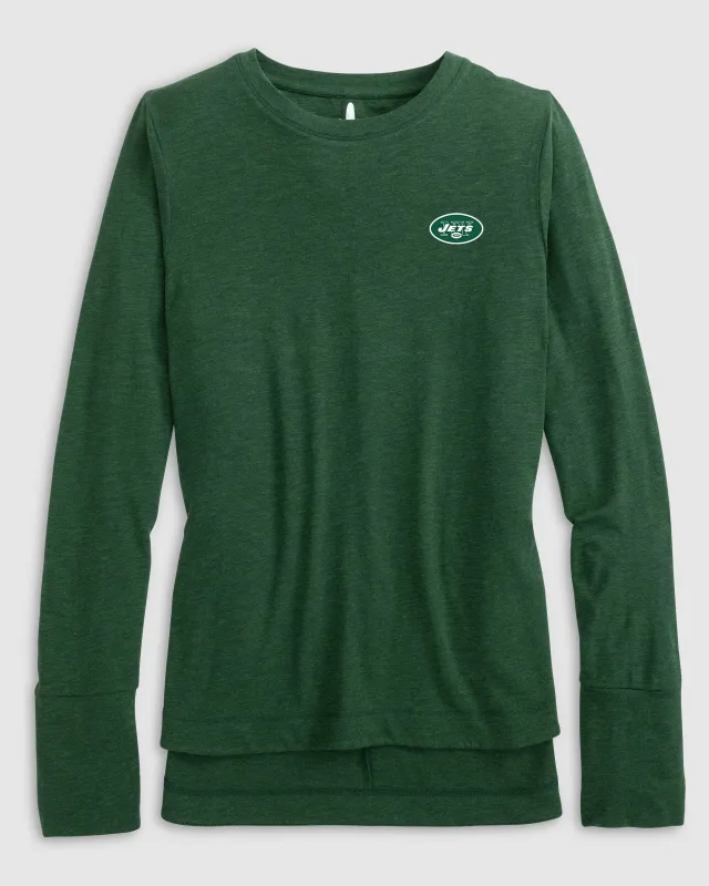 Women's New York Jets Valerie Long Sleeve Tee - Classic Logo made by Johnnie-O