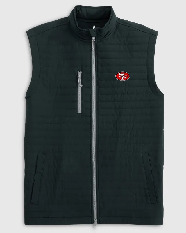 San Francisco 49ers Crosswind Quilted Performance Vest - Classic Logo made by Johnnie-O