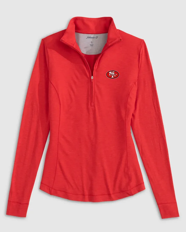 Women's San Francisco 49ers Susie Performance 1/4 Zip - Classic Logo made by Johnnie-O