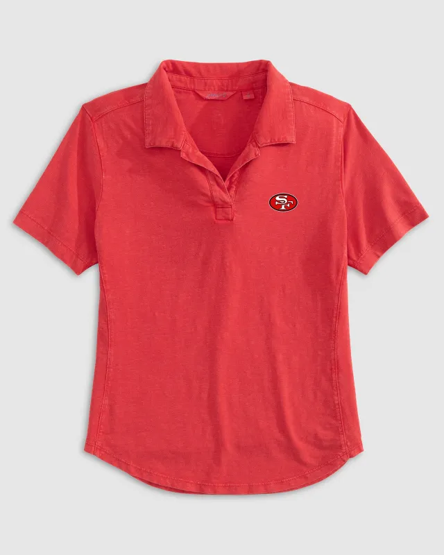 Women's San Francisco 49ers Coastal Wash Polo - Classic Logo made by Johnnie-O