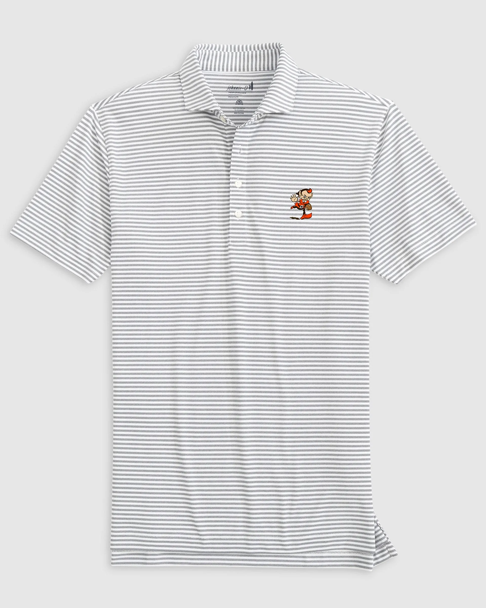 Cleveland Browns Stetsons Striped Performance Mesh Polo - Classic Logo sold by Johnnie-O product image thumbnail 2