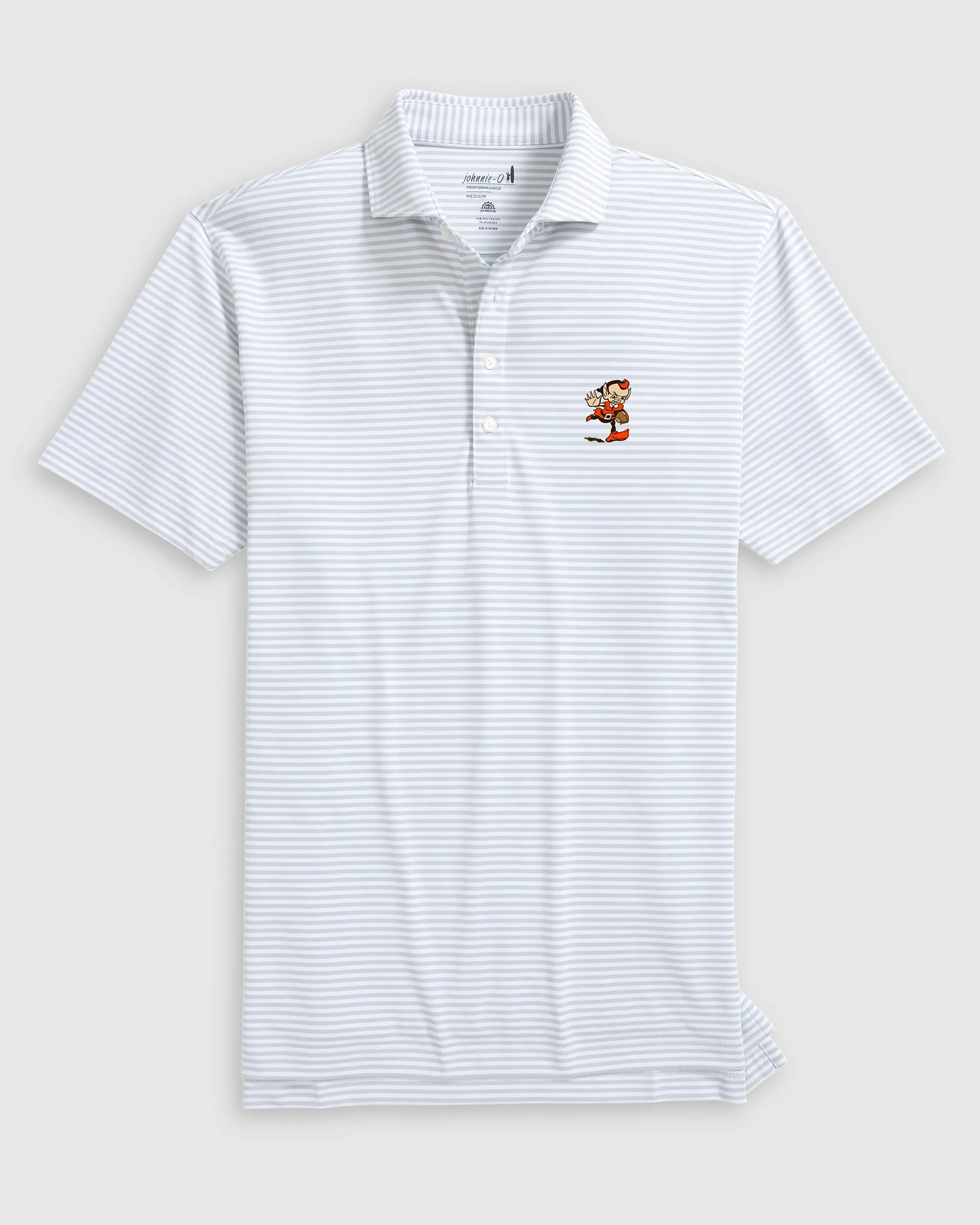 Cleveland Browns Stetsons Striped Performance Mesh Polo - Classic Logo sold by Johnnie-O product image thumbnail 3