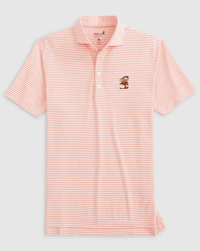 Cleveland Browns Stetsons Striped Performance Mesh Polo - Classic Logo made by Johnnie-O