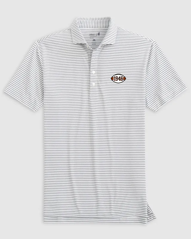 Cleveland Browns Stetsons Striped Performance Mesh Polo - Classic 1946 Logo made by Johnnie-O
