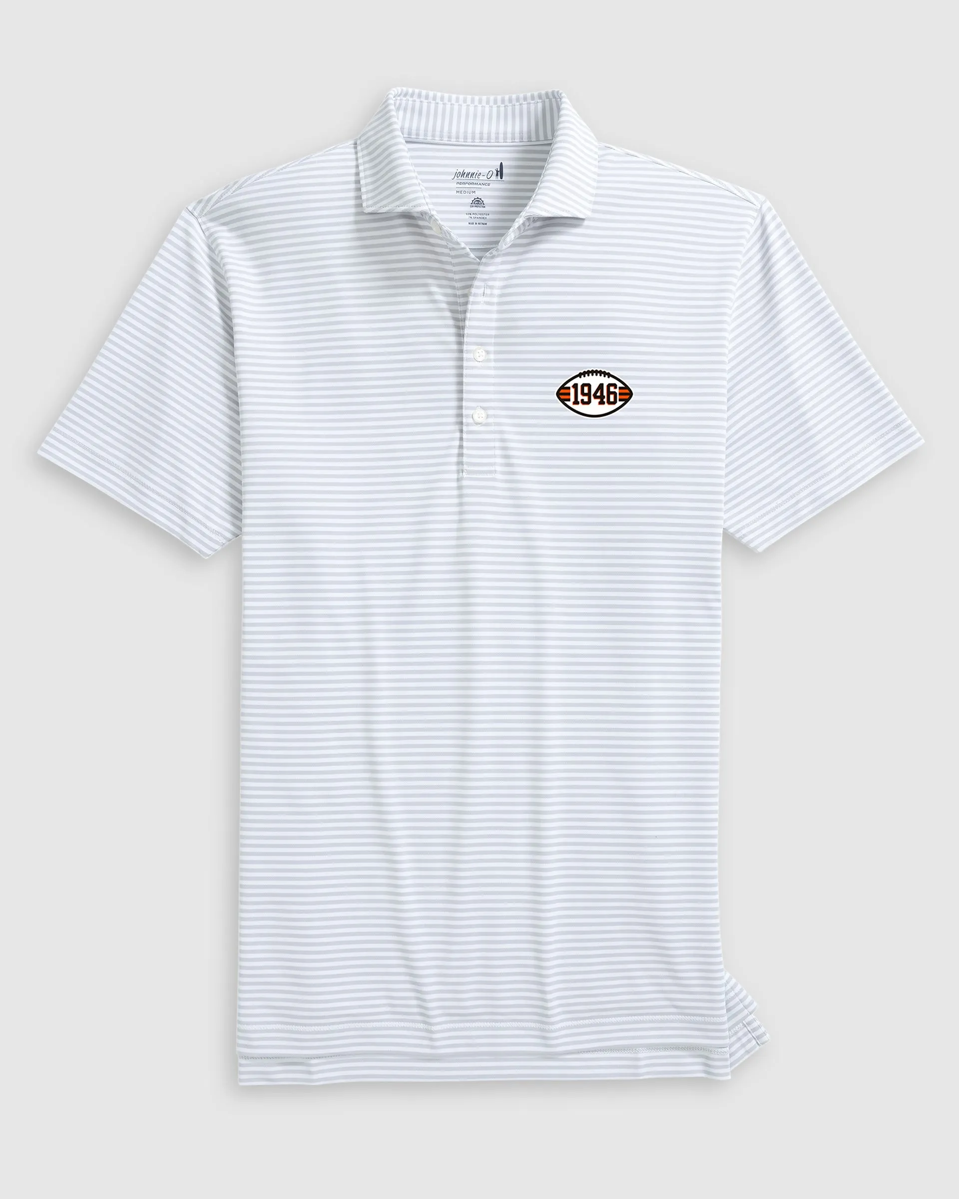 Cleveland Browns Stetsons Striped Performance Mesh Polo - Classic 1946 Logo sold by Johnnie-O product image thumbnail 2