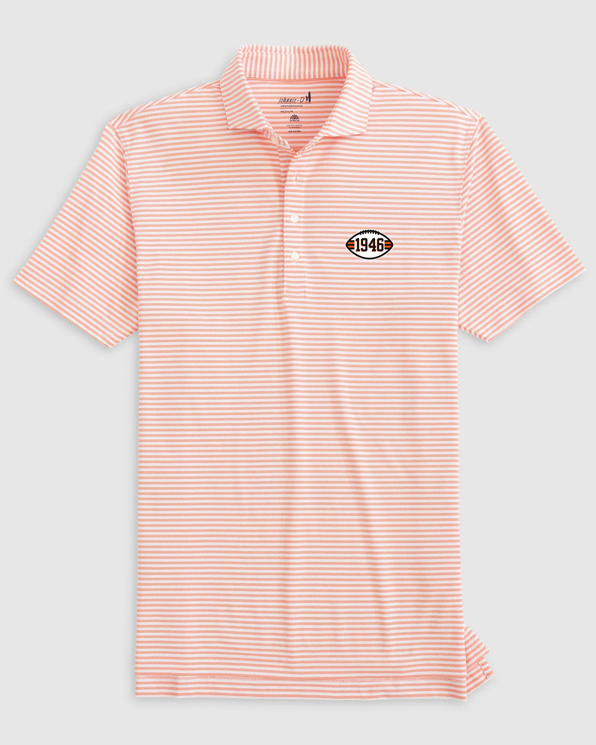 Cleveland Browns Stetsons Striped Performance Mesh Polo - Classic 1946 Logo sold by Johnnie-O product image thumbnail 3