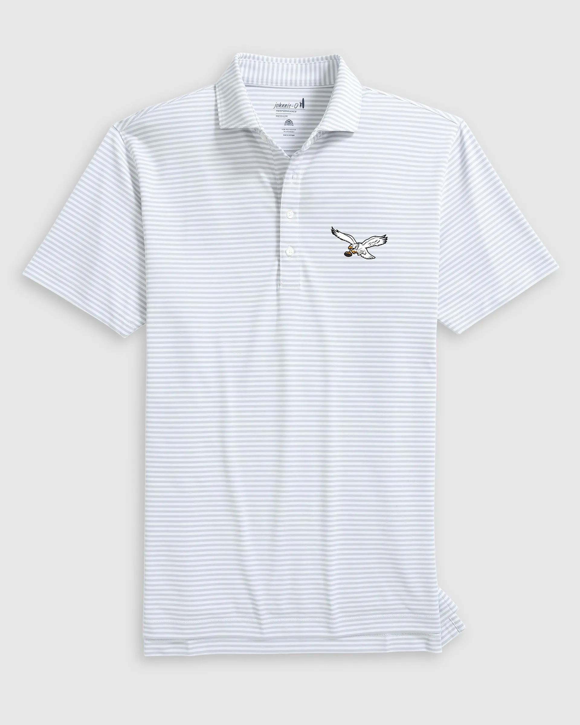 Philadelphia Eagles Stetsons Striped Performance Mesh Polo - Classic Logo sold by Johnnie-O product image thumbnail 2